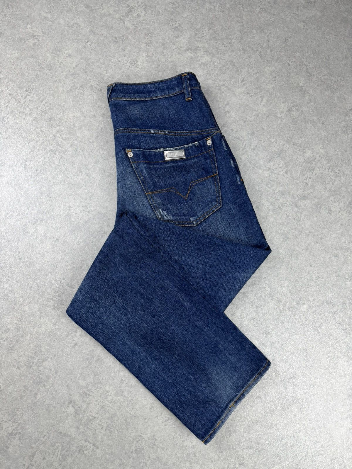 Versace Jeans Couture VJC Versace Jeans Couture Distressed Blue Denim Jeans Size US 31 - 15 Thumbnail