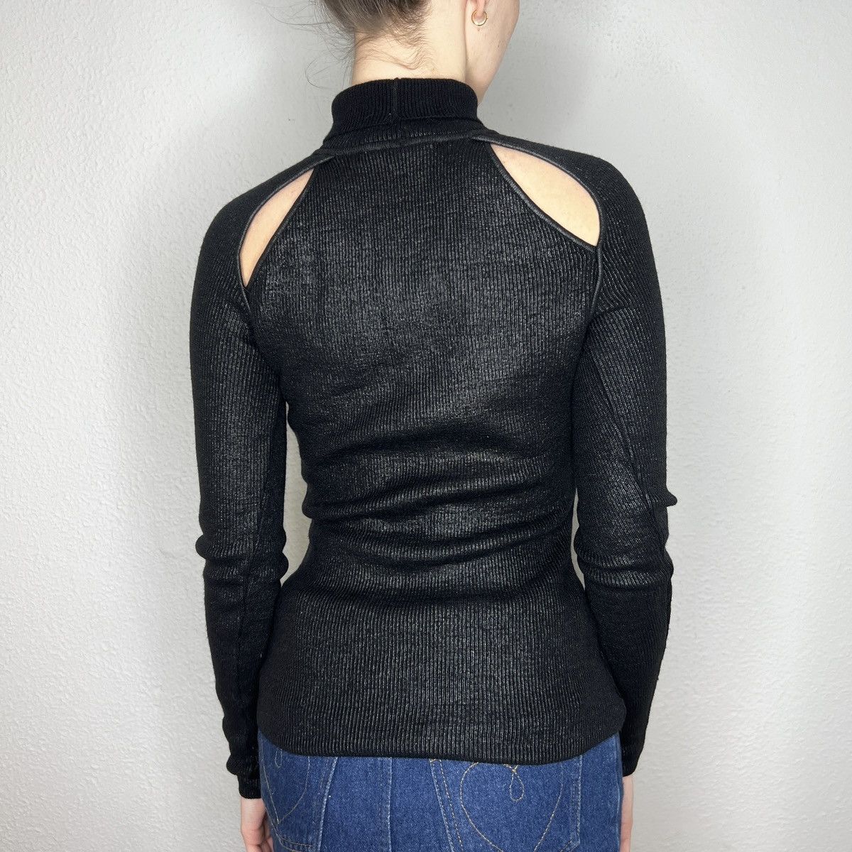 Christian Dior Monsieur Christian Dior Paris Glitter Wool Top Turtleneck Y2K Retro Size S / US 4 / IT 40 - 2 Thumbnail