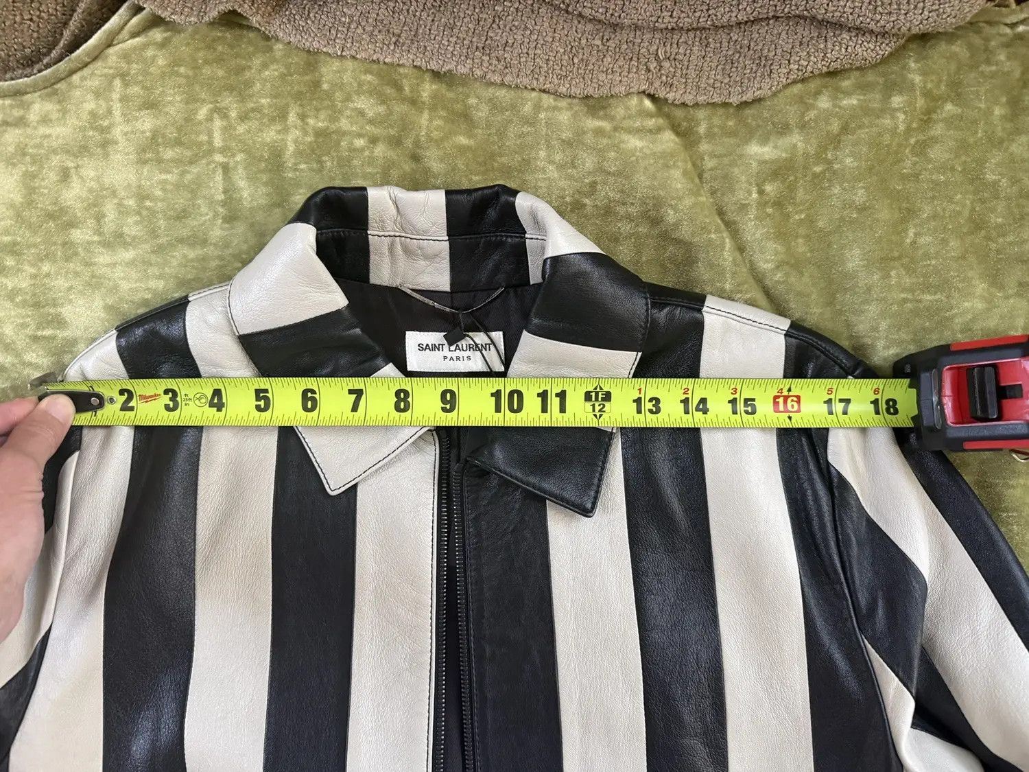 Saint Laurent Paris Saint Laurent Striped Leather Jacket Size US M / EU 48-50 / 2 - 3 Thumbnail