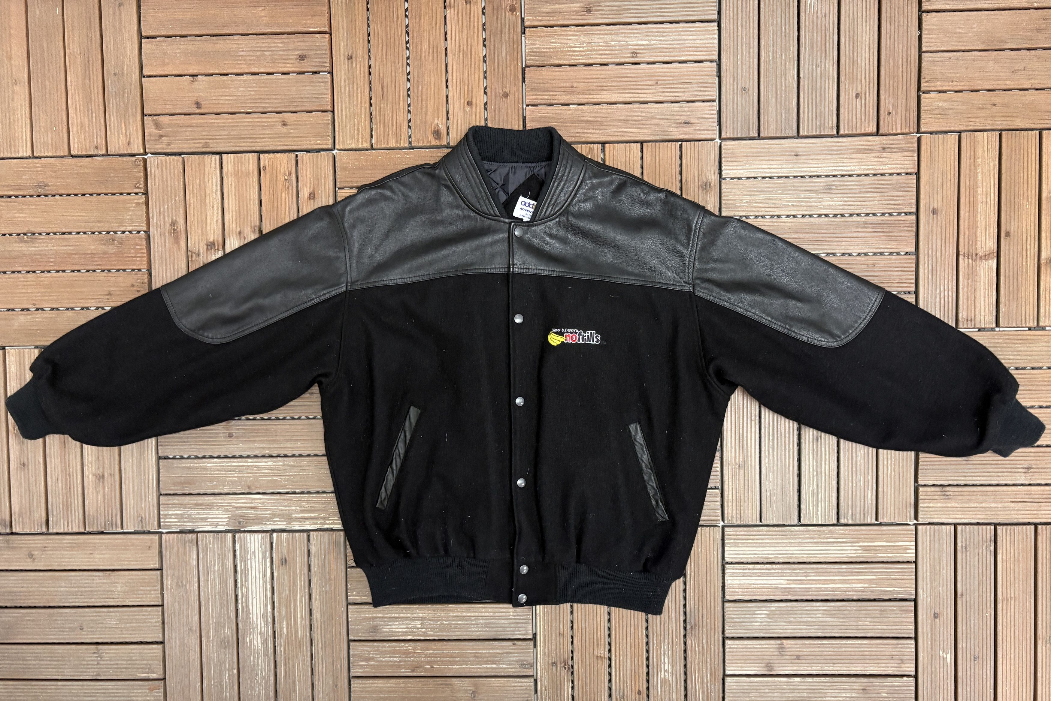 Vintage No Frills Supermarket Vintage Black Varsity Jacket Size US XL / EU 56 / 4 - 5 Thumbnail