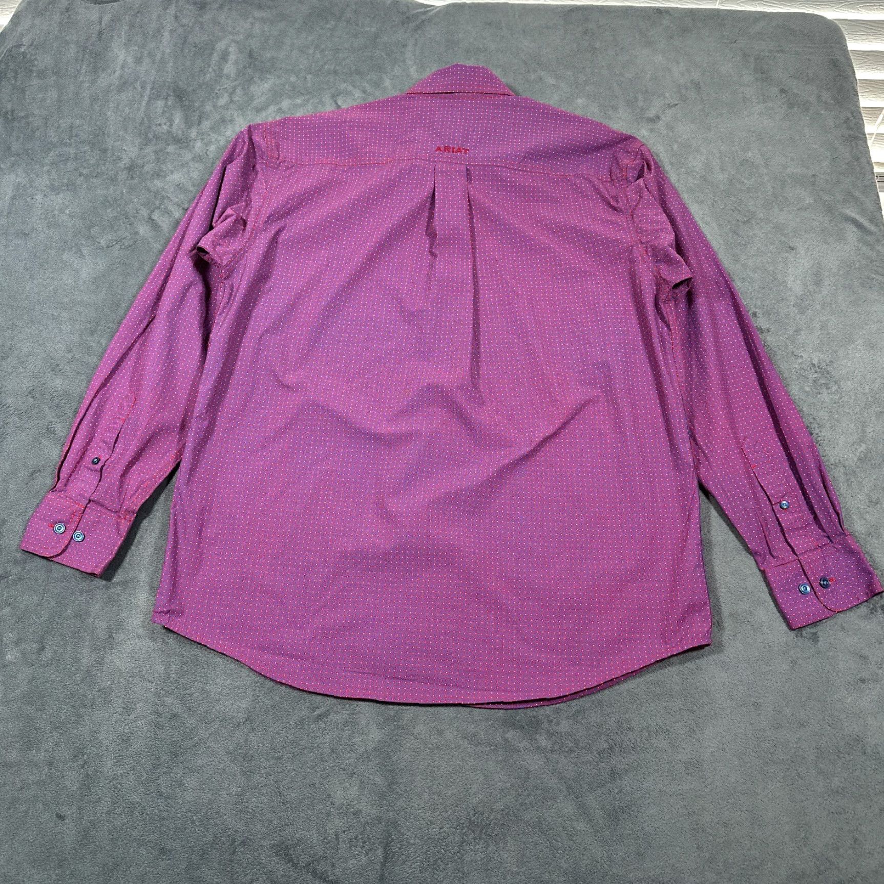 Ariat Ariat Button-Up Shirt Mens Medium Purple Geometric Western Cowboy 100% Cotton Size US M / EU 48-50 / 2 - 6 Thumbnail
