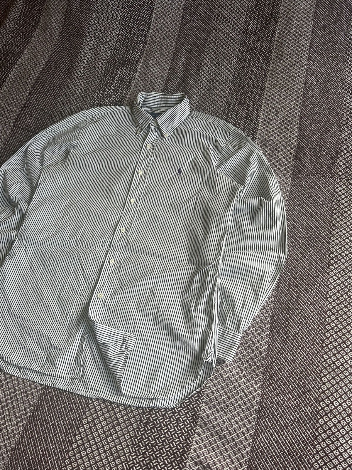 Polo Ralph Lauren Polo Ralph Lauren Striped Solid Style Shirt Button Up Size M Size US M / EU 48-50 / 2 - 2 Thumbnail
