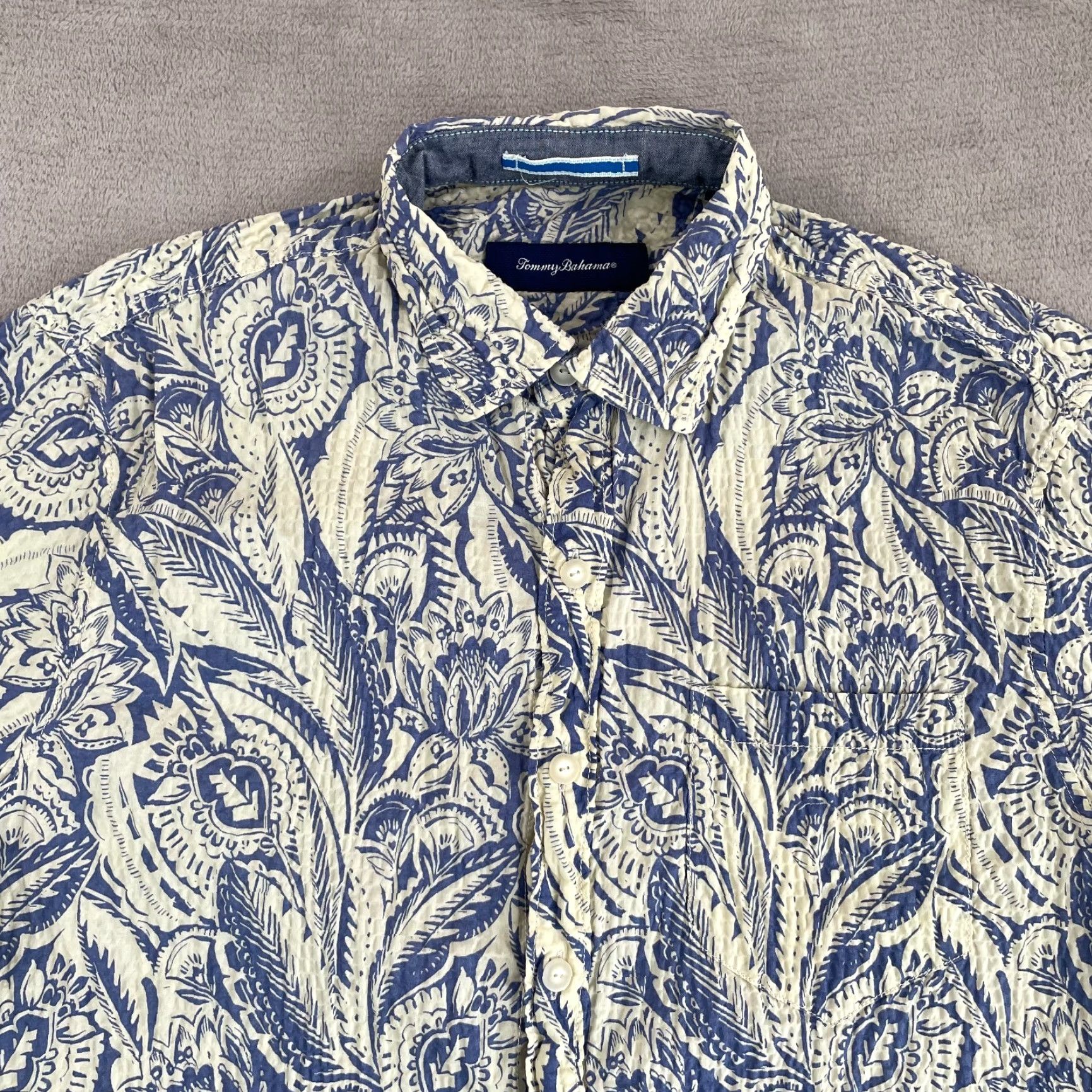 Tommy Bahama Tommy Bahama Shirt Men Medium Blue Floral AOP Short Sleeve NWOT Size US M / EU 48-50 / 2 - 2 Thumbnail