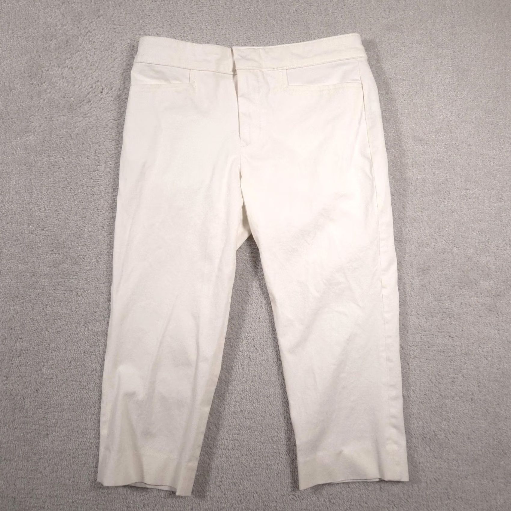 Chaps Chaps Pants Womens 6 White Capri Cropped Stretch Pull On Flat Front Slim Leg Capris Casual Womens Size 28" / US 6 / IT 42 - 2 Thumbnail