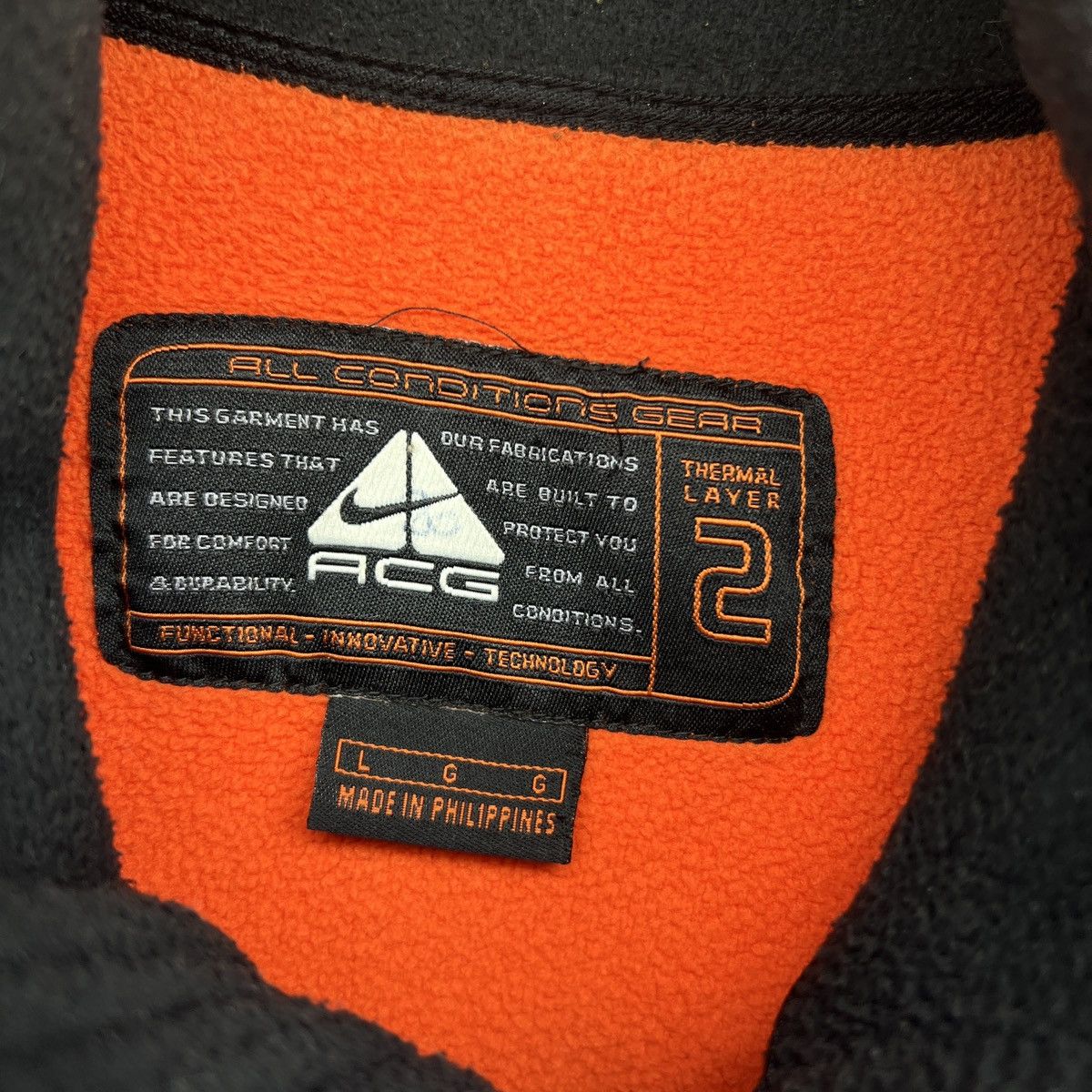 Nike Nike ACG Vintage Fleece Sweatshirt Zip Orange Navy Blue Logo Size US L / EU 52-54 / 3 - 6 Thumbnail