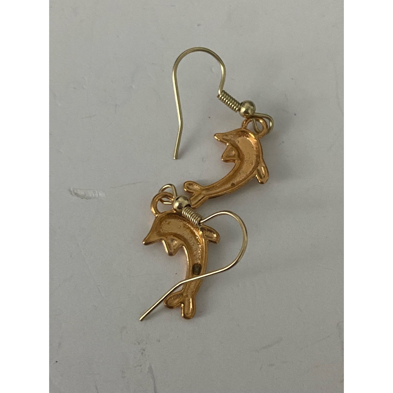 Handmade dolphin earrings gold tone Size ONE SIZE - 4 Thumbnail