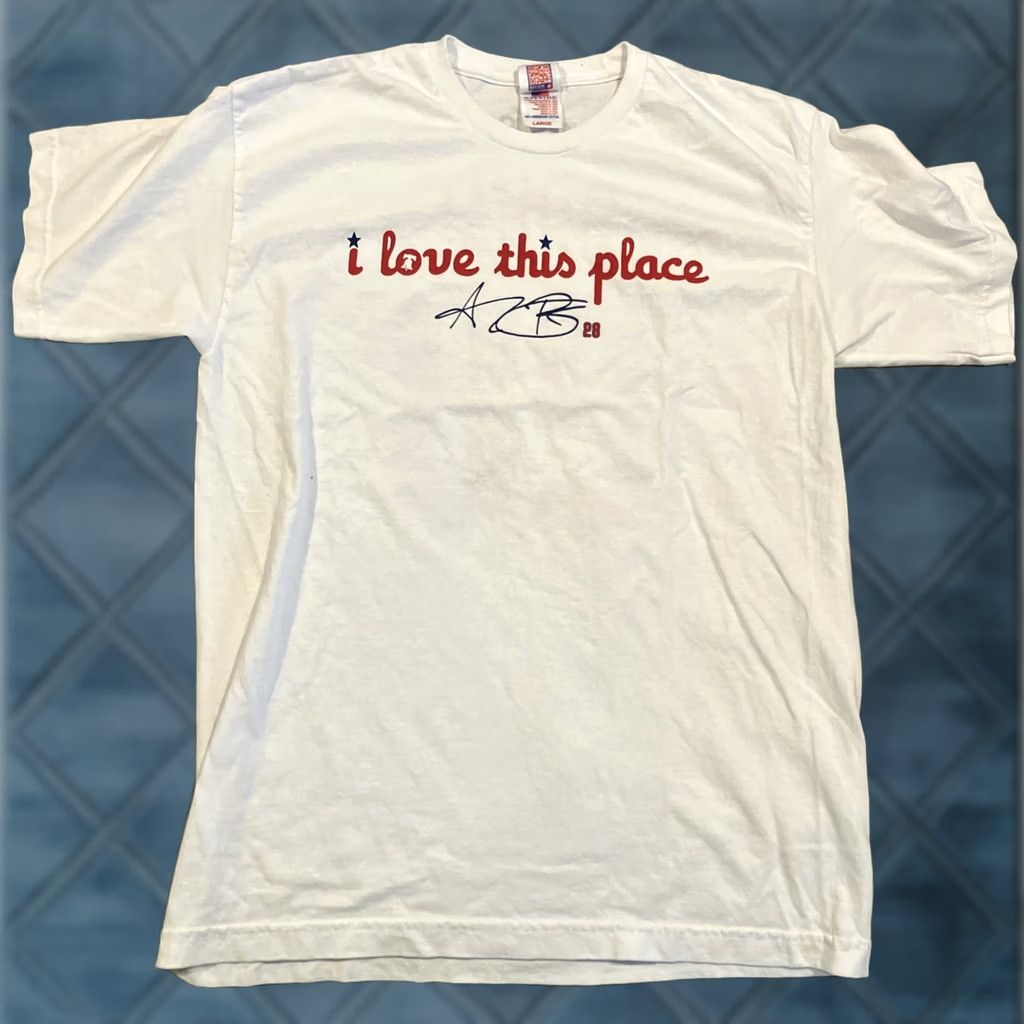 X-LARGE Bayside T-Shirt Philadelphia Baseball Alec Bohm I LOVE THIS PLACE White Large Short Sleeve Round Neck Graphic Tee Men Regular Cotton Size US L / EU 52-54 / 3 - 1 Thumbnail