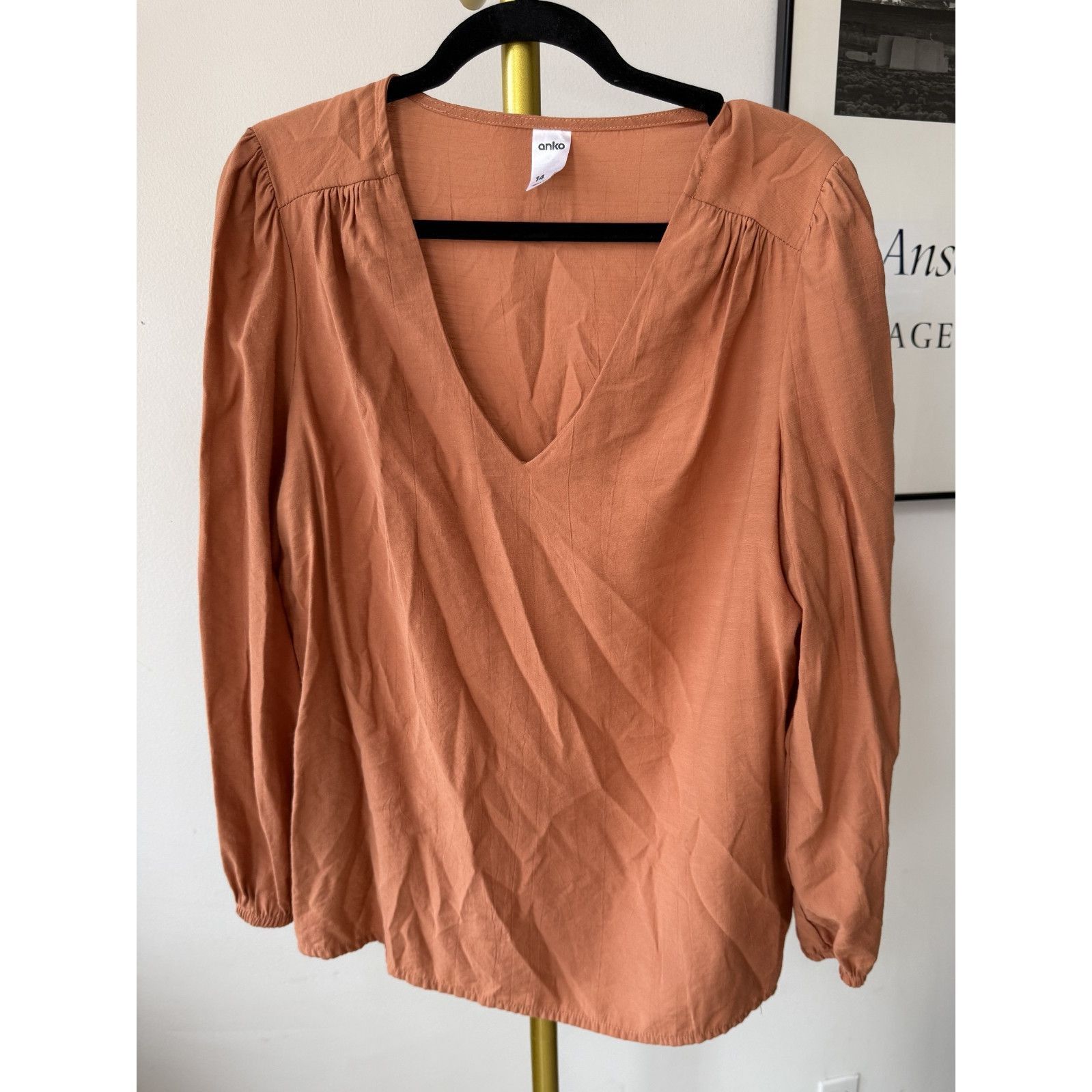 Other Anko Womens 14 Orange Tunic Blouse Long Sleeve Lightweight Size XL / US 12-14 / IT 48-50 - 1 Thumbnail