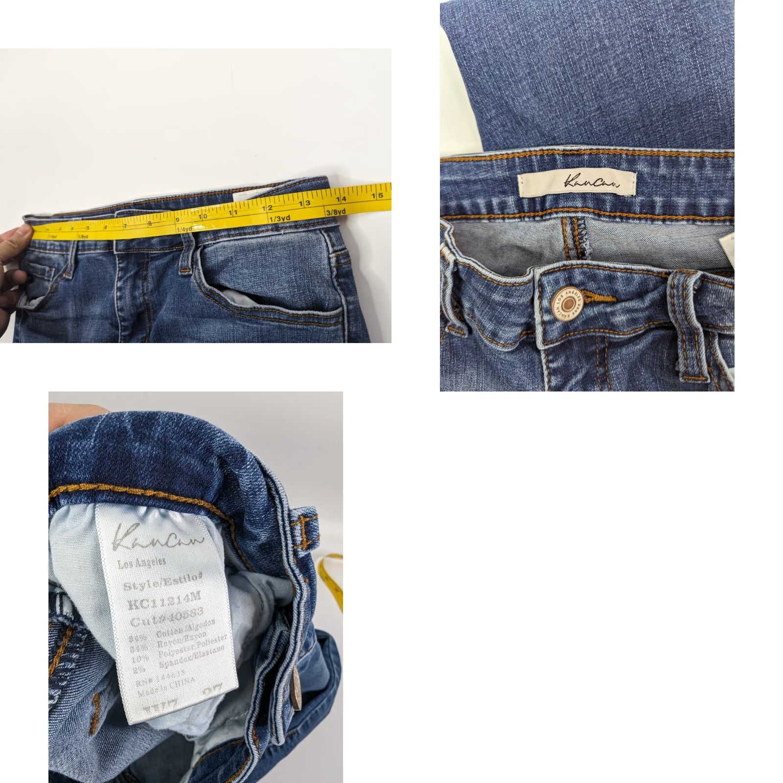 Vintage Kancan Jeans Skinny Stretch Blue Denim Size 7 Womens Medium Wash 7/27 KC11214M Size 28" / US 6 / IT 42 - 8 Thumbnail