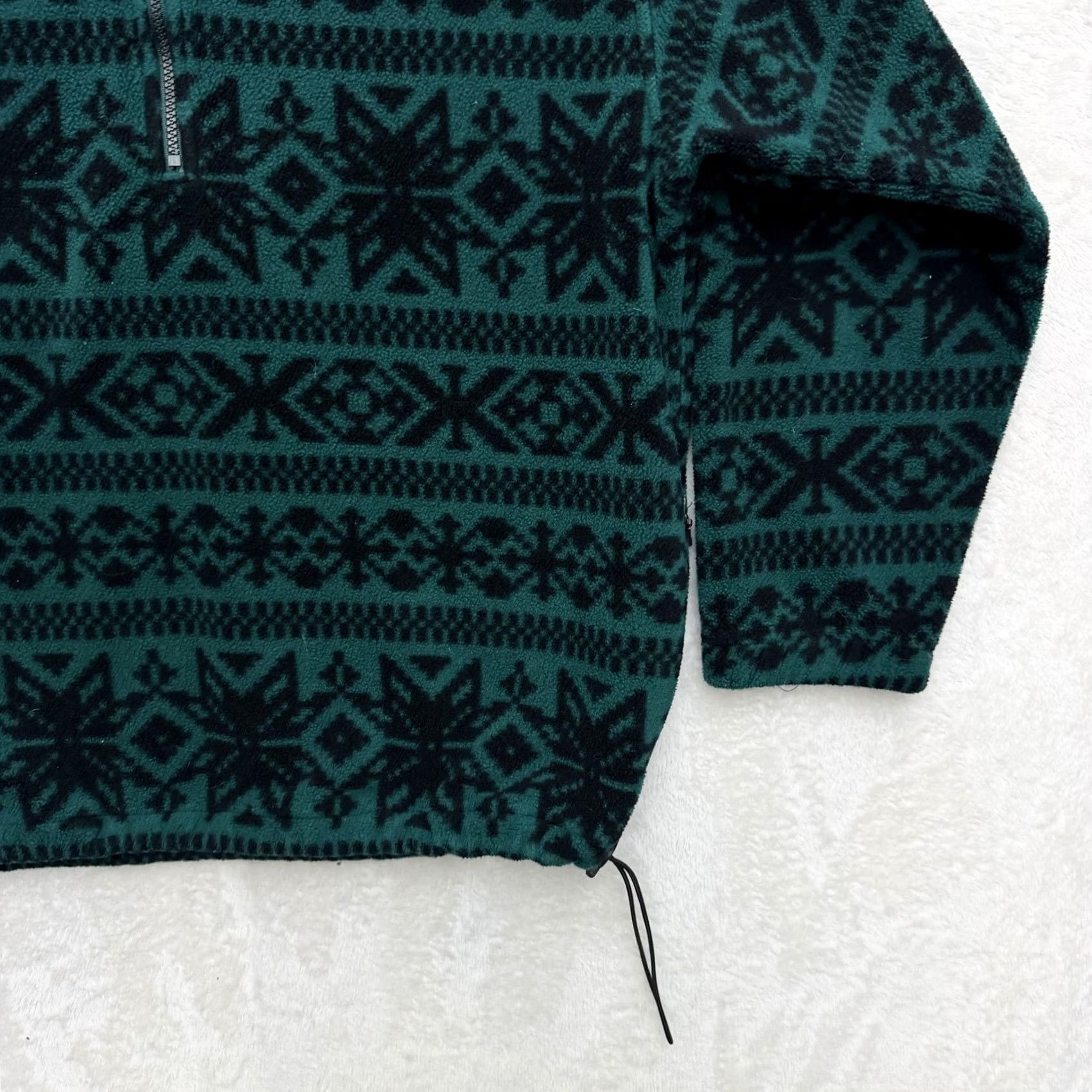 Eddie Bauer VINTAGE Eddie Bauer Sweater Fleece Pullover Mens M Green Fair Isle 1/4 Zip Size US M / EU 48-50 / 2 - 4 Thumbnail