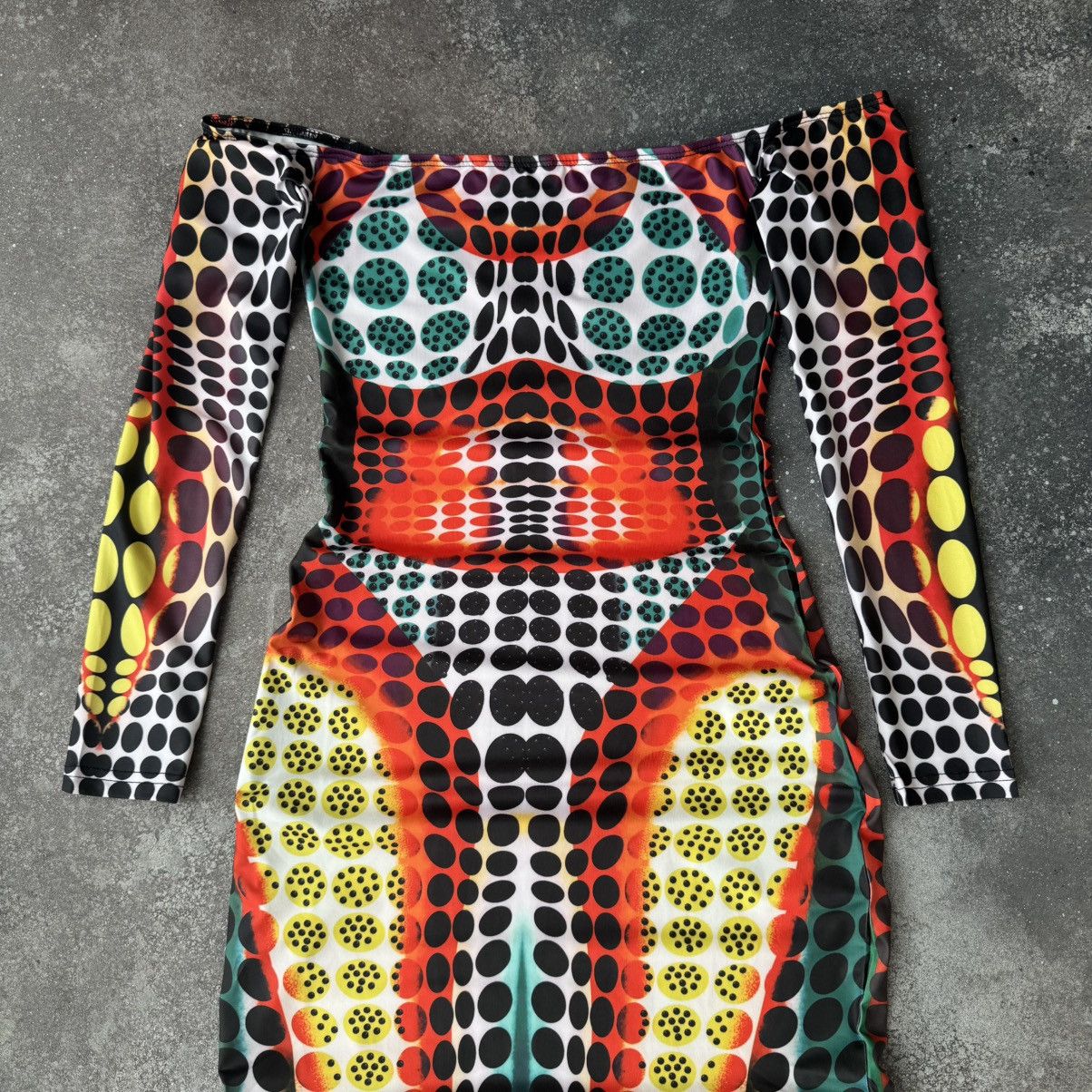 Hysteric Glamour Amazing Body Shape Print Sexy Y2K Dress (Gaultier style) Size S / US 4 / IT 40 - 4 Thumbnail