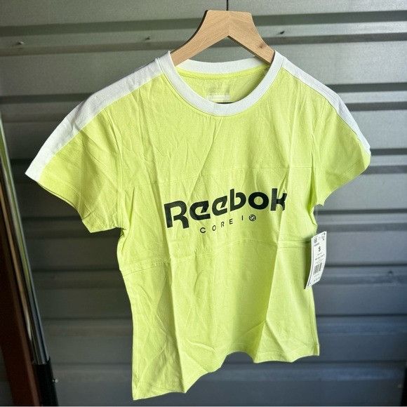 Reebok NWT REEBOK WOMEN’S CORE IO YELLOW T-SHIRT SZ SMALL S Size S / US 4 / IT 40 - 1 Thumbnail