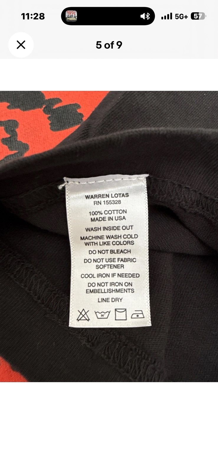 Warren Lotas Warren Lotas “This Is A Song For The Both Of Us” Size L Size US L / EU 52-54 / 3 - 4 Thumbnail