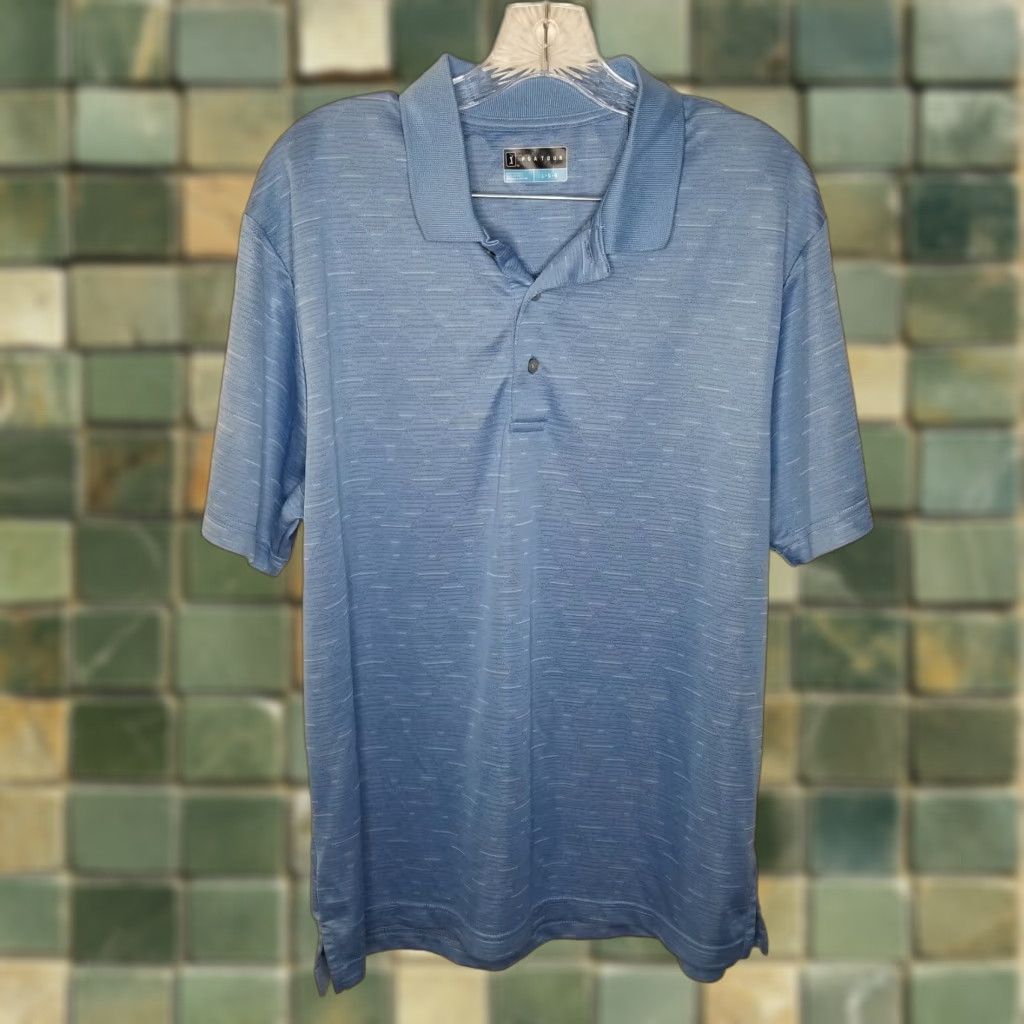 PGA Tour PGA TOUR Blue Short Sleeve Polo Mens Size L Size US L / EU 52-54 / 3 - 1 Thumbnail