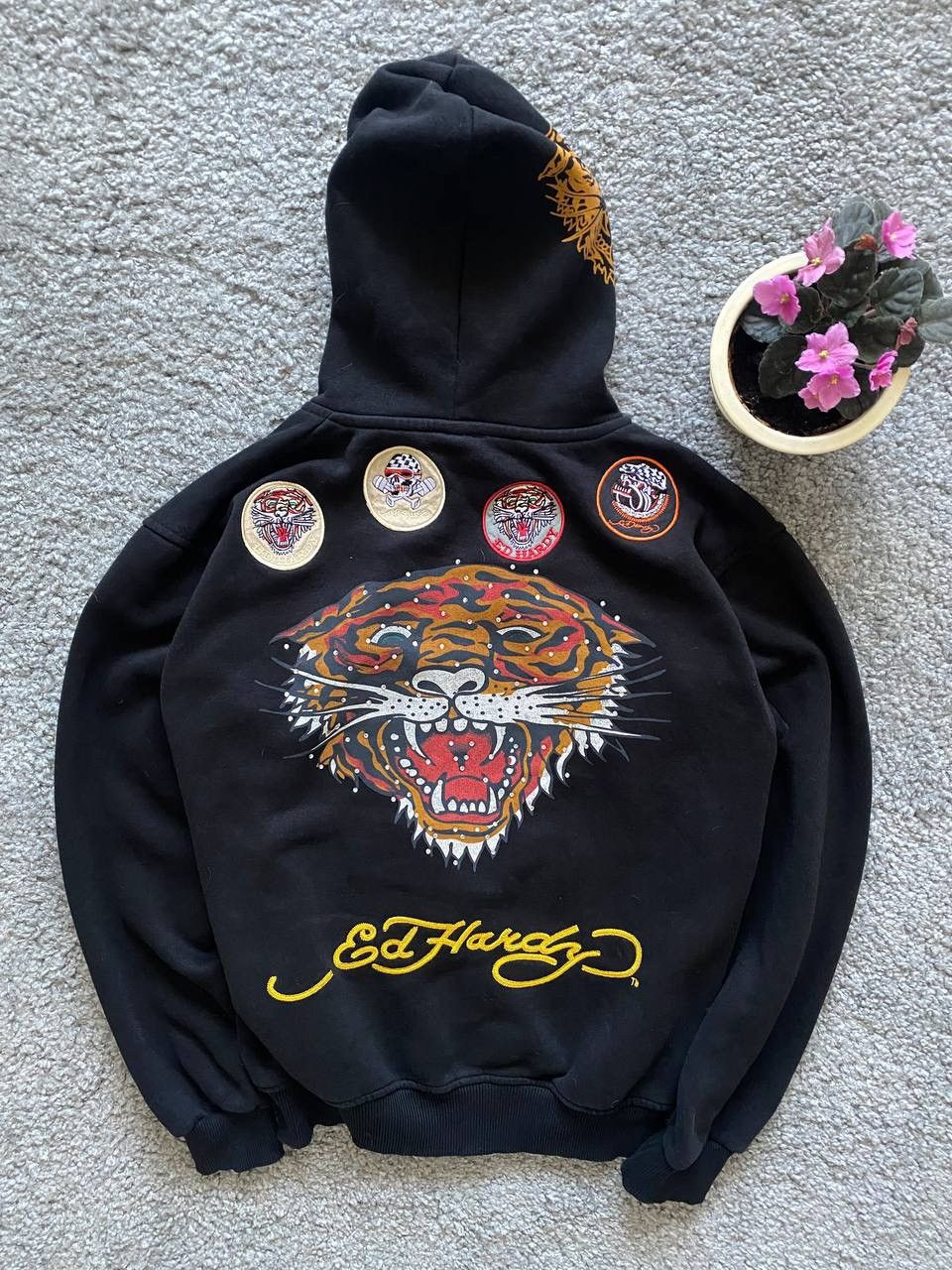 Christian Audigier × Ed Hardy × Vintage ❄️ VINTAGE ED HARDY Y2k ZIP UP HOODIE 🔥 Size US S / EU 44-46 / 1 - 2 Thumbnail