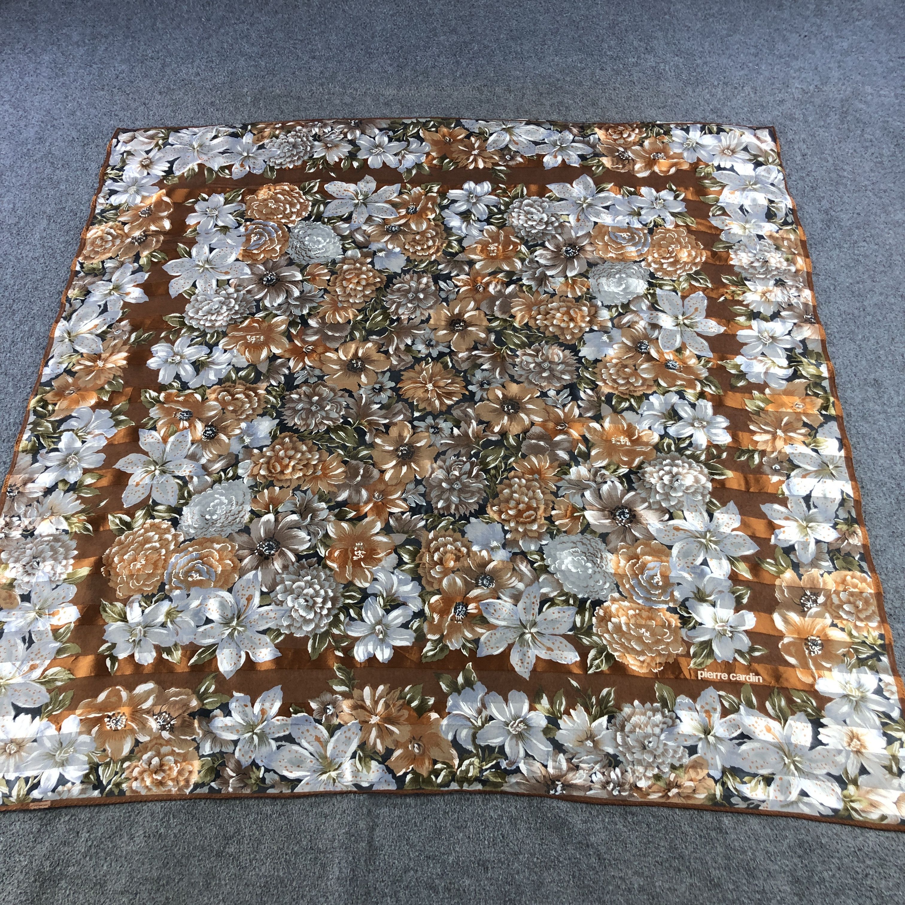 Pierre Cardin Vintage Pierre Cardin Floral Silk Scarf M1230 Size ONE SIZE - 2 Thumbnail