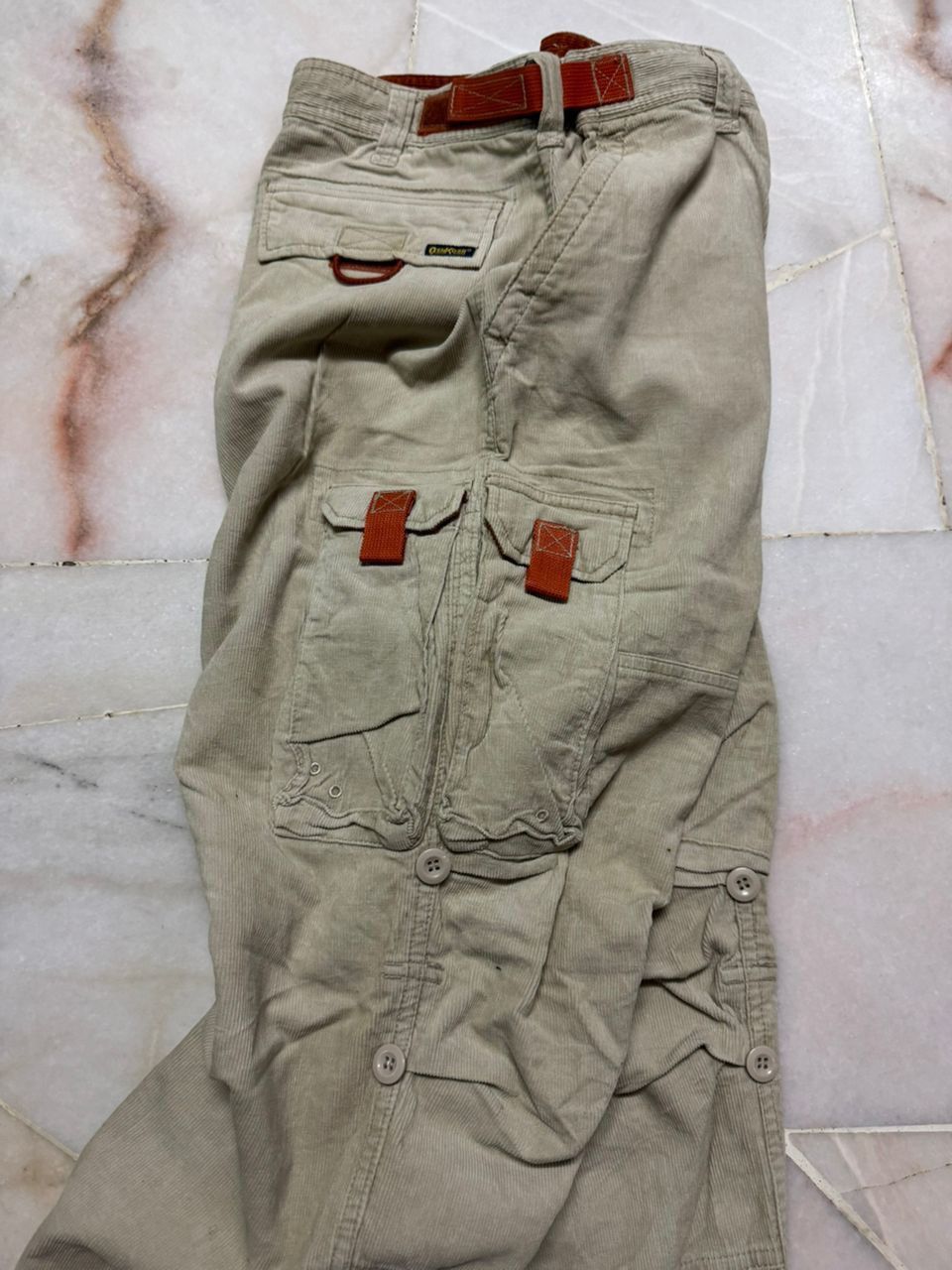 Oshkosh 💥90s Oshkosh Cordoroi Tactical Parachute Cargo Double Knee Size US 31 - 14 Thumbnail