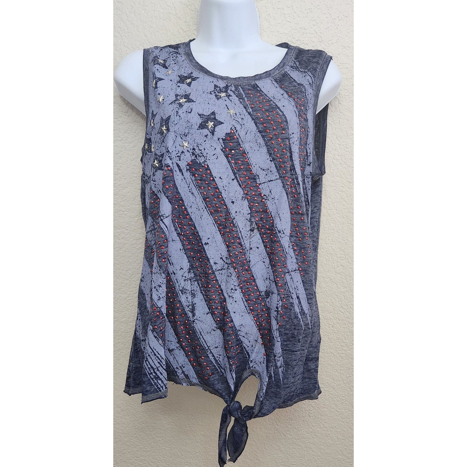 Other Cato Blue Red American Flag Print Sleeveless Top Medium Size M / US 6-8 / IT 42-44 - 1 Thumbnail