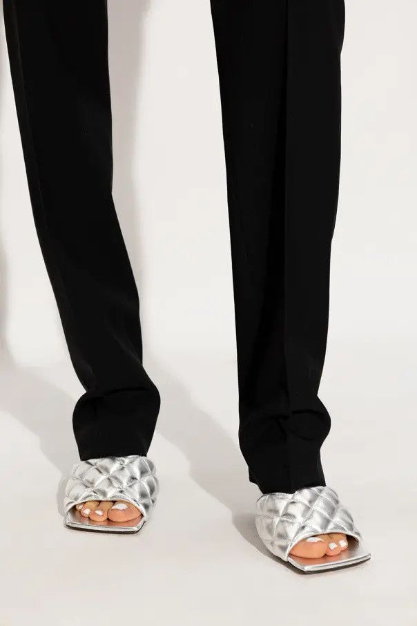 Bottega Veneta o1n1vont1224 Padded Sandal Mules in Silver Size US 8.5 / IT 38.5 - 2 Thumbnail