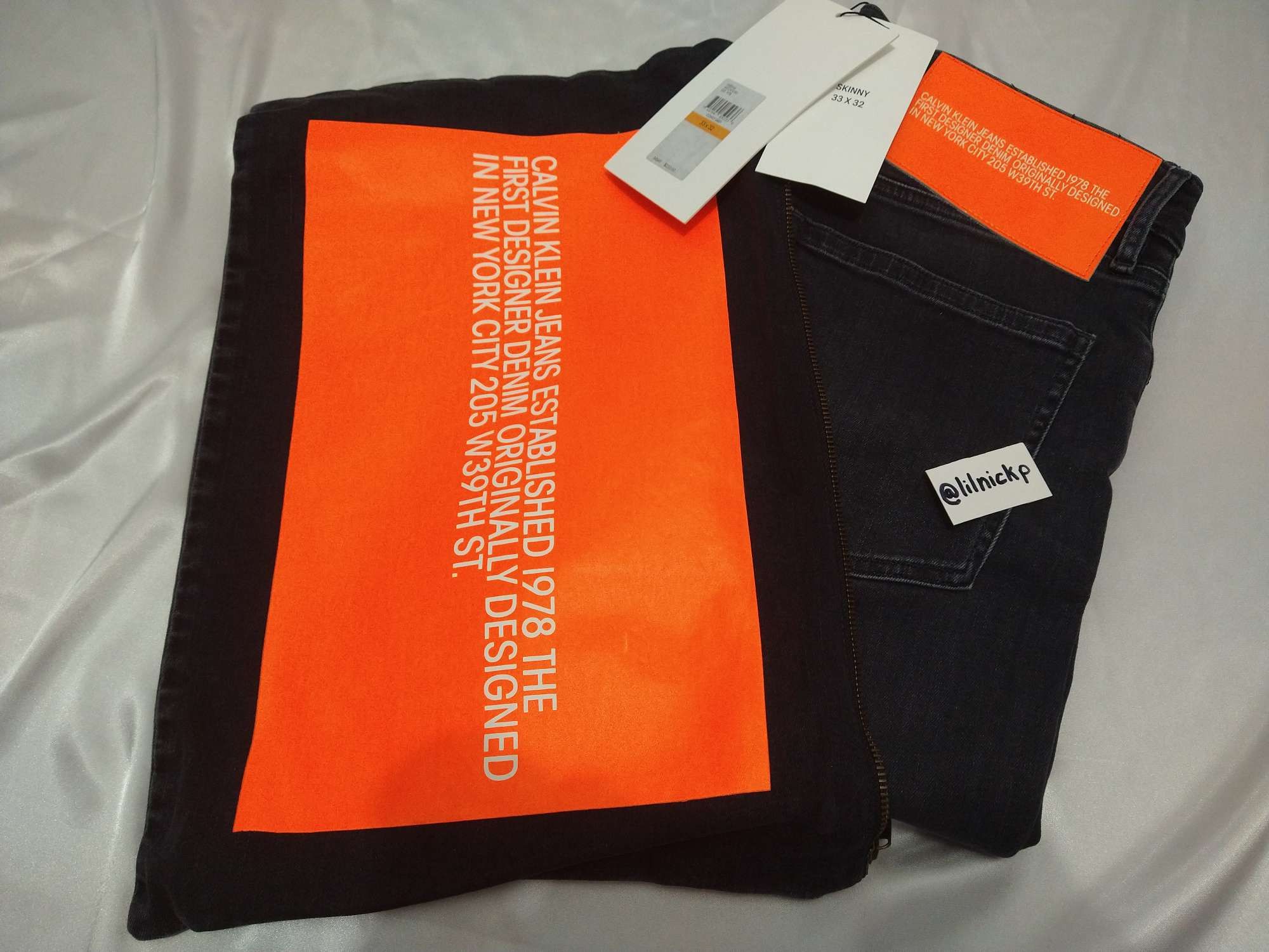 Calvin Klein 205W39NYC EST. 1978 Skinny Leg Comet Grey Jeans Size US 33 - 11 Thumbnail