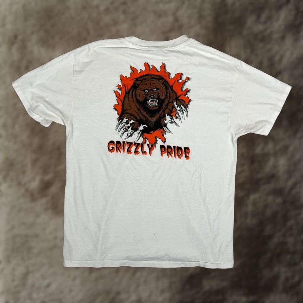 Hanes VINTAGE Hanes Central Grizzlies T-Shirt Mens XL White 90s Grizzly Pride 94-95 Short Sleeve Crew Neck Graphic Print Size US XL / EU 56 / 4 - 1 Thumbnail