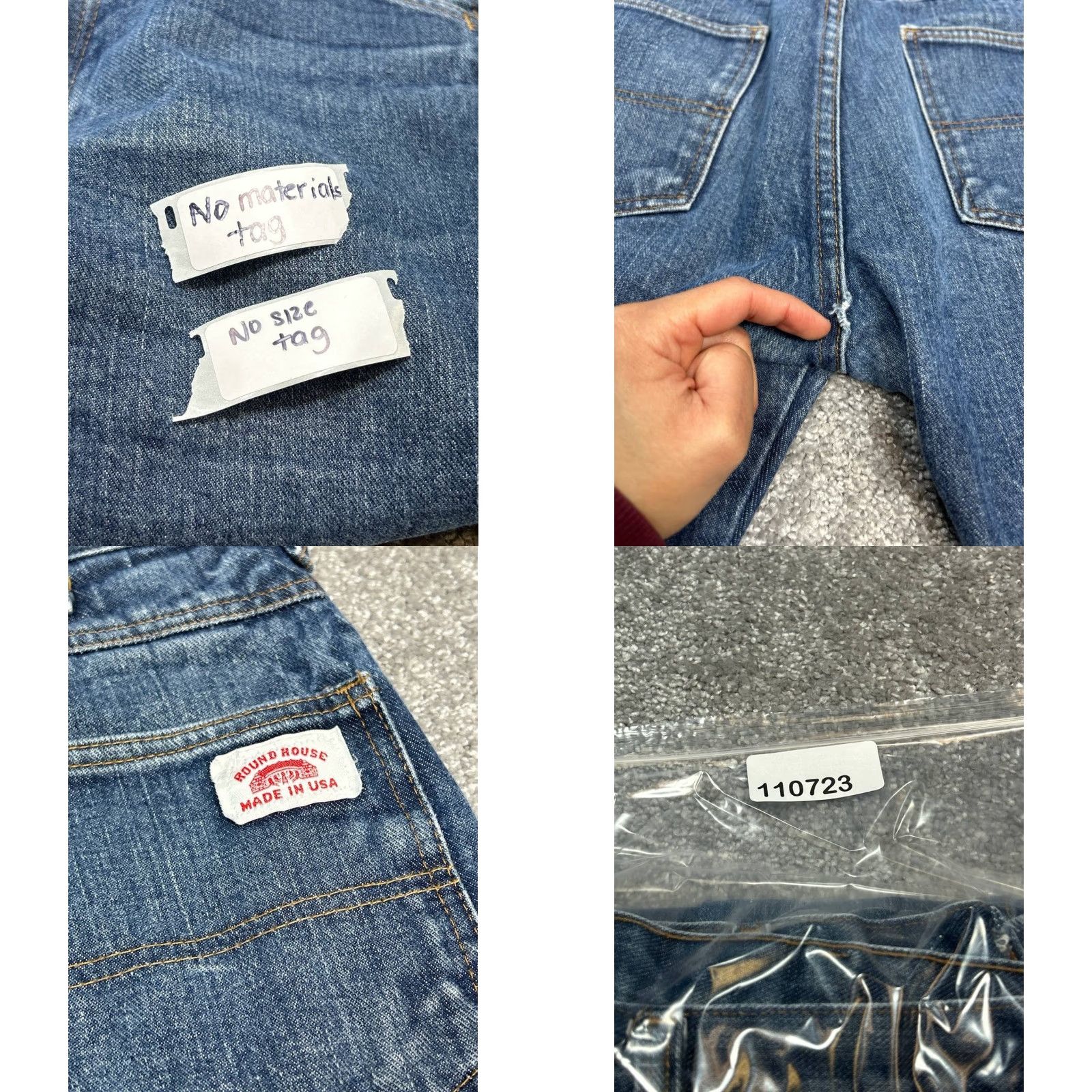Denime Roundhouse Jeans Mens 30 Blue Denim Cotton Slim Fit Mid Rise Straight Leg 30x30 Size US 30 / EU 46 - 8 Thumbnail
