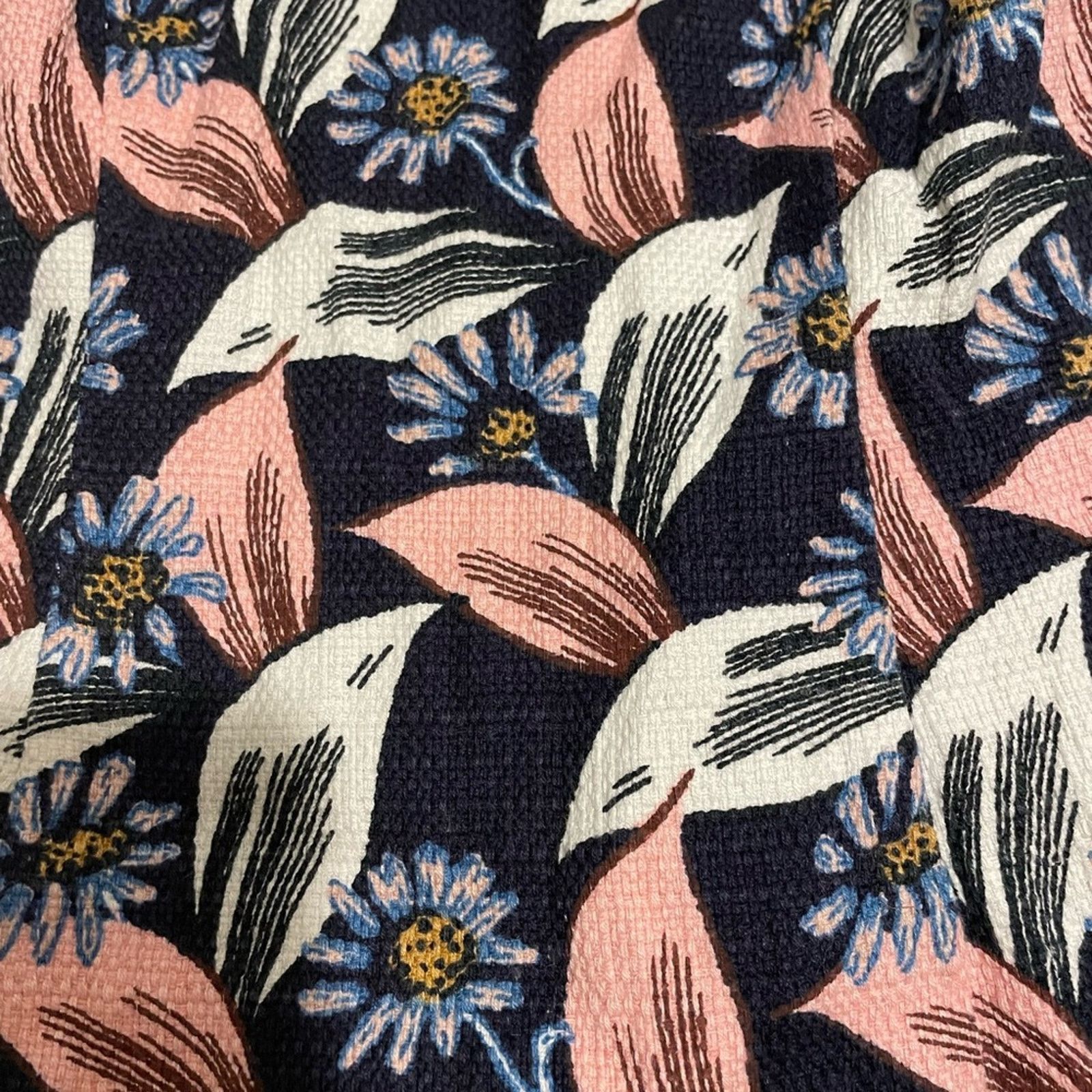 Boden Boden Martha Style Daisy Print Navy Pink Boatneck Top 2 Size XS / US 0-2 / IT 36-38 - 8 Thumbnail