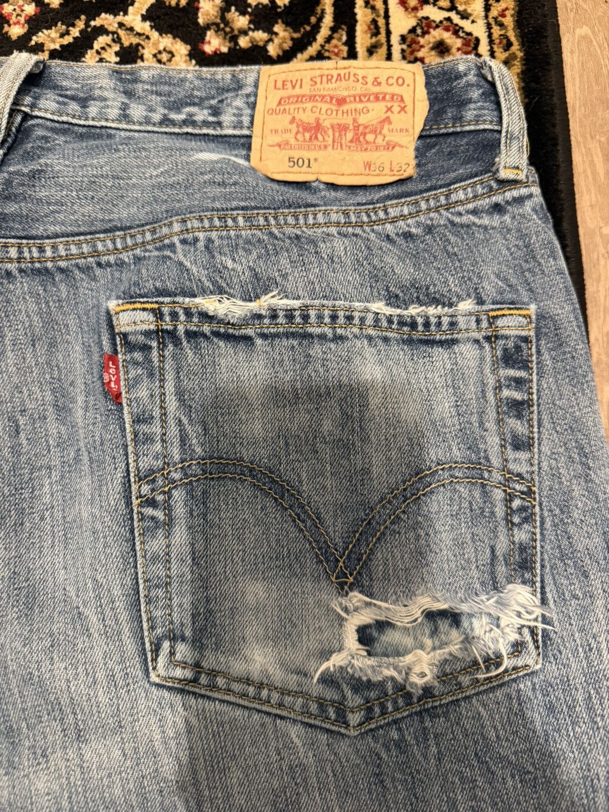 Levi's Vintage Levi’s distressed acid wash jeans Size US 36 / EU 52 - 6 Thumbnail