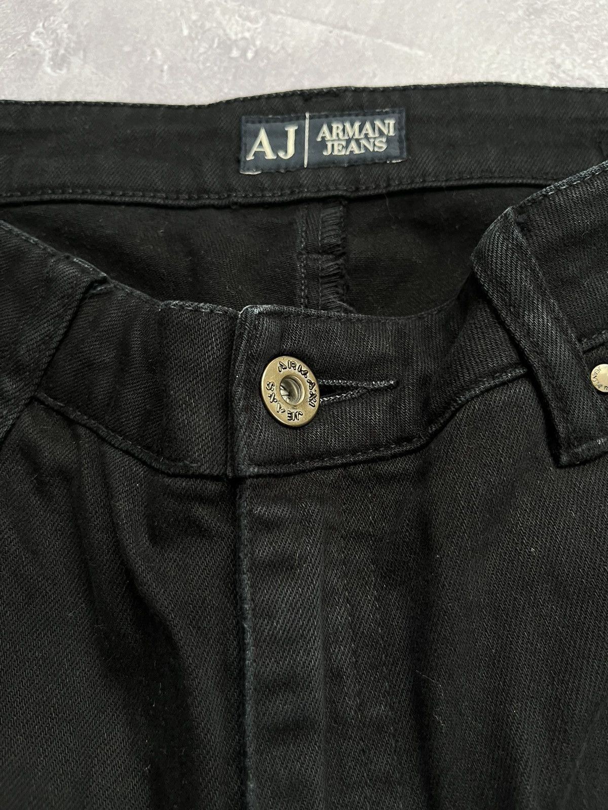 Armani Vintage Armani Jeans Metal Logo AJ Black Pants Japanes Jeans Size US 32 / EU 48 - 8 Thumbnail