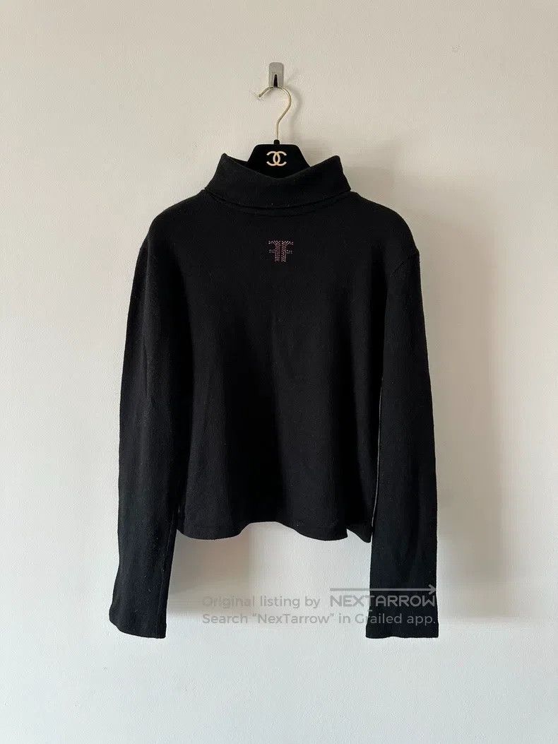 Fendi Fendi Rhinestone Logo Women's Black Knitted Sweater Size M / US 6-8 / IT 42-44 - 1 Thumbnail