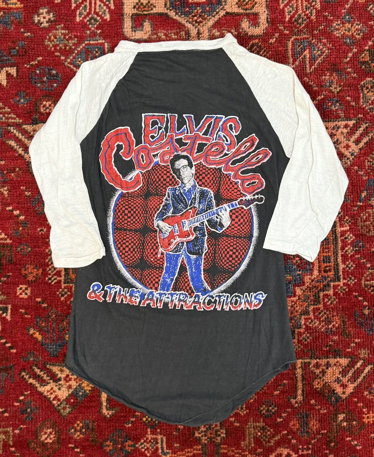 Other RARE Elvis Costello and The Attractions Vintage Raglan Tee Size US XS / EU 42 / 0 - 2 Thumbnail