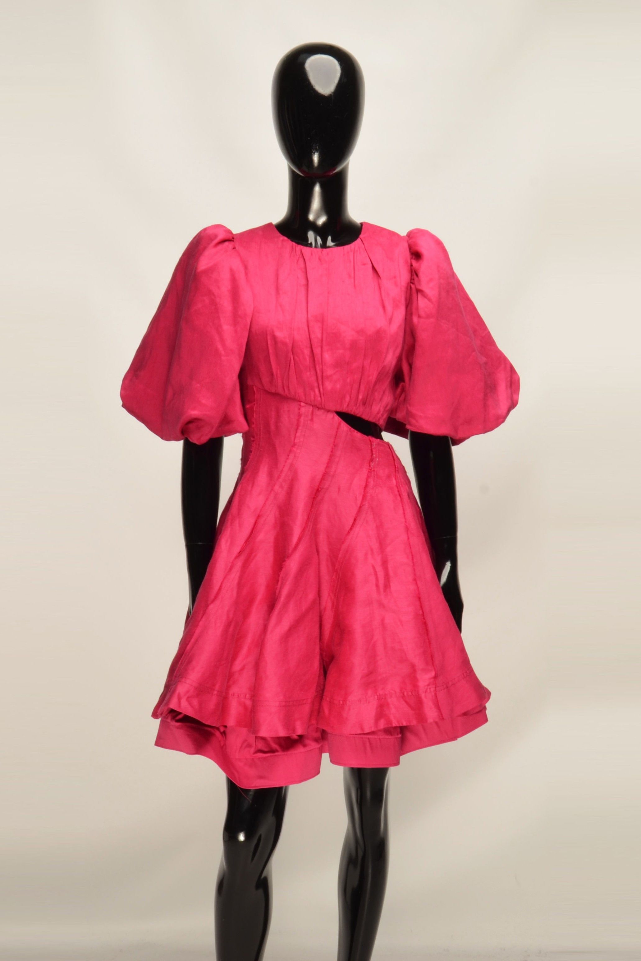 Aje Aje Coquette Linen Blend Puff Sleeve Cocktail Party Dress Size XS / US 0-2 / IT 36-38 - 1 Thumbnail