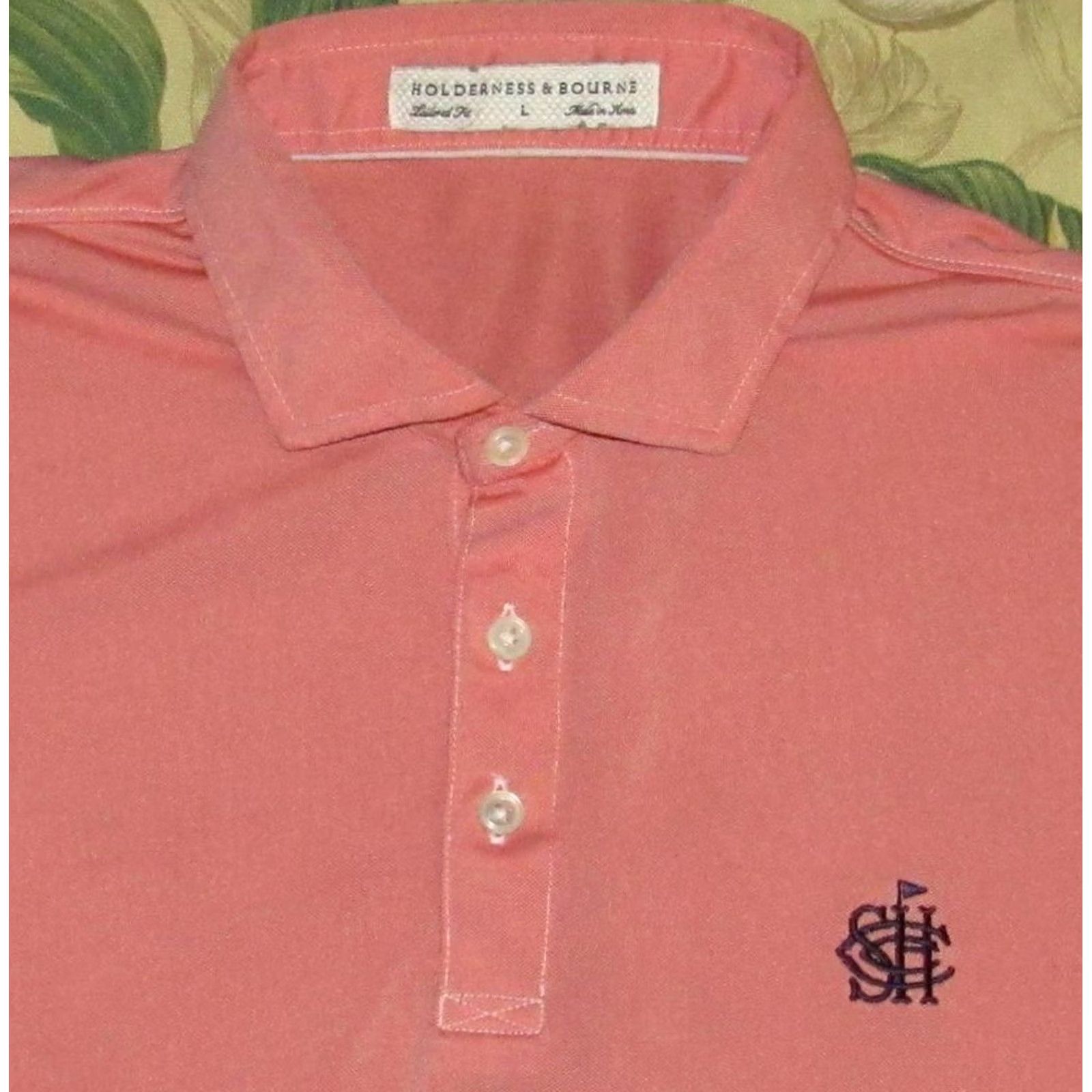 Vintage HOLDERNESS & BOURNE Short Sleeve Polo Shirt Sunset Hills Country Club Large Shirt Men L Orange Size US L / EU 52-54 / 3 - 2 Thumbnail
