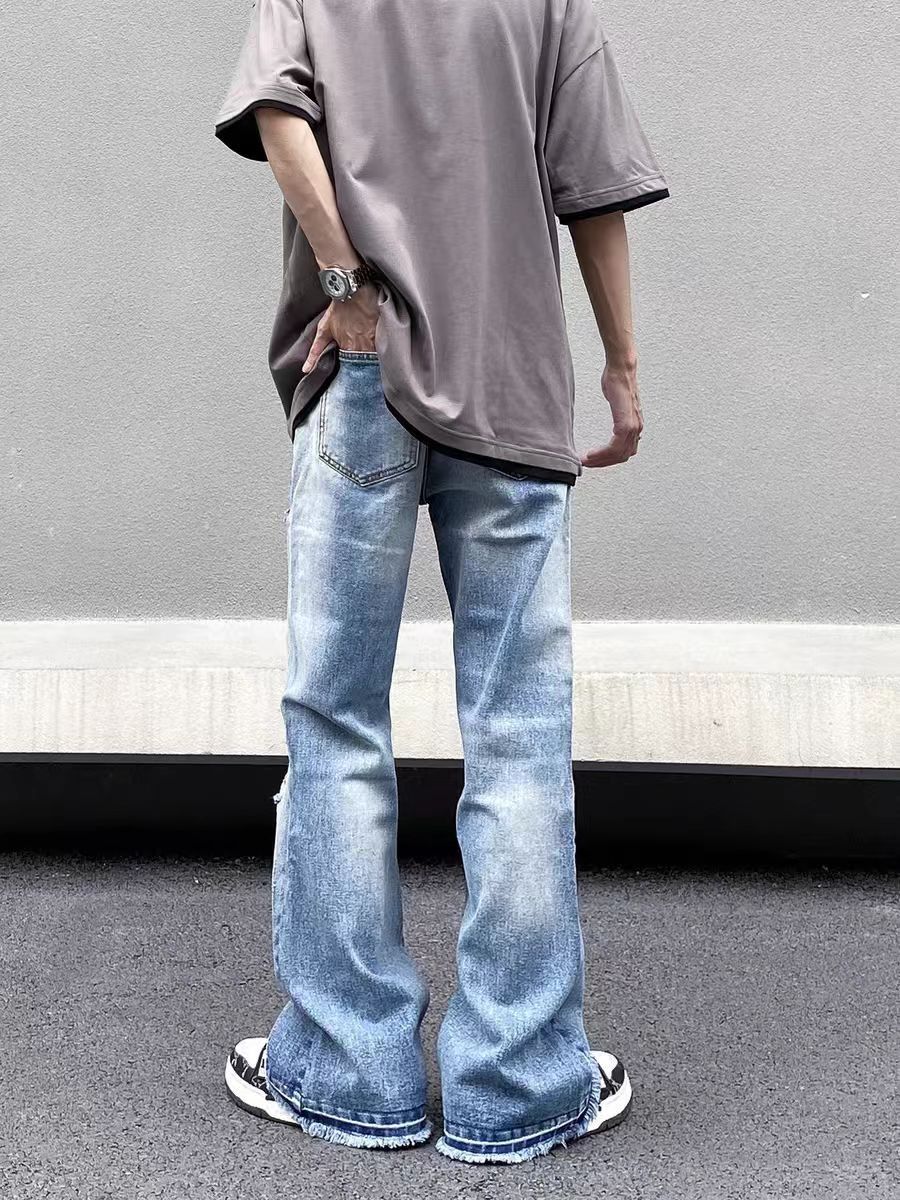 Jean High street vintage ripped Y2K micro flare baggy jeans Size US 32 / EU 48 - 3 Thumbnail