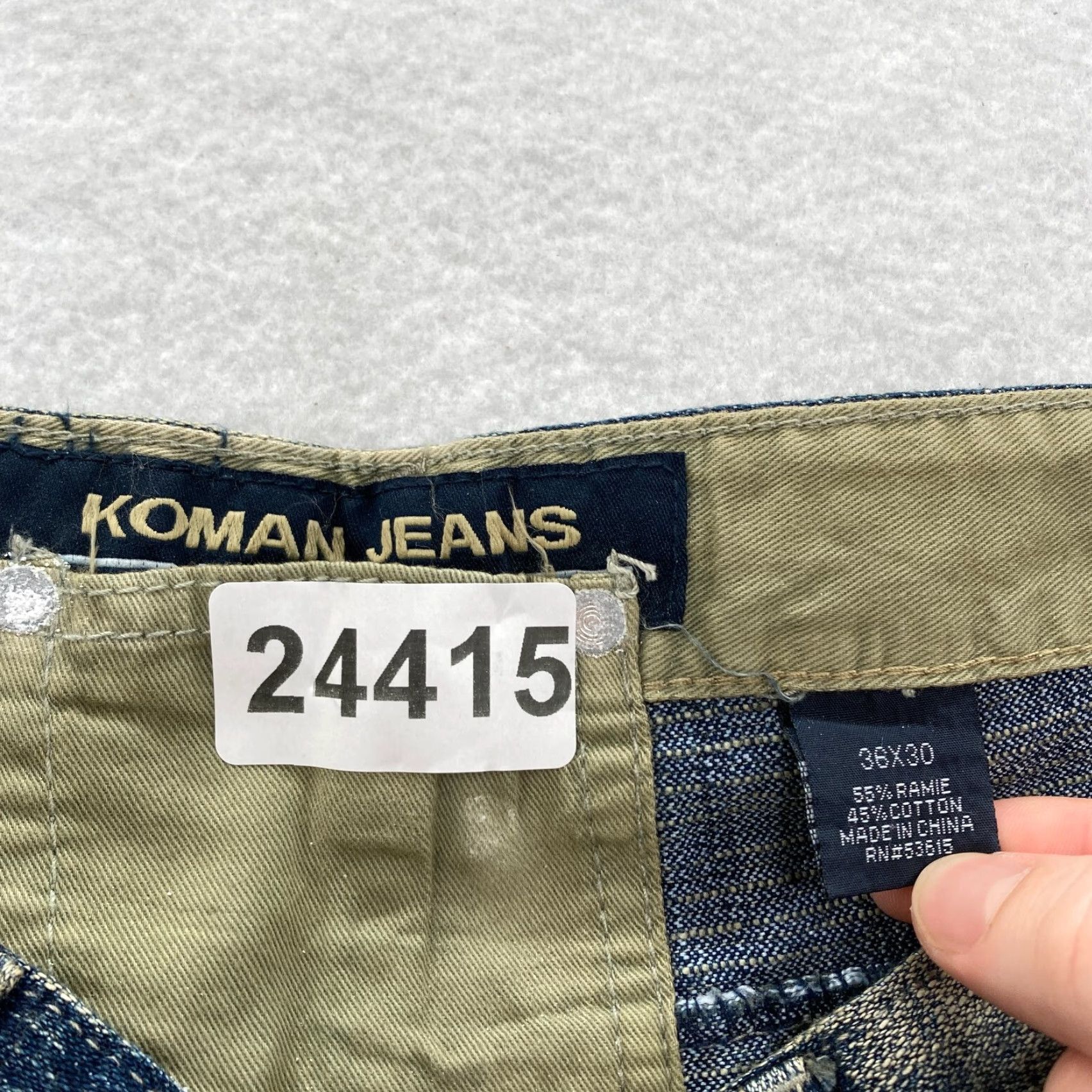 Denime Vintage Koman Jeans Mens 36x30 Relaxed Straight Blue Denim Flap Pocket Y2K NWT Denim Jeans Size US 36 / EU 52 - 5 Thumbnail