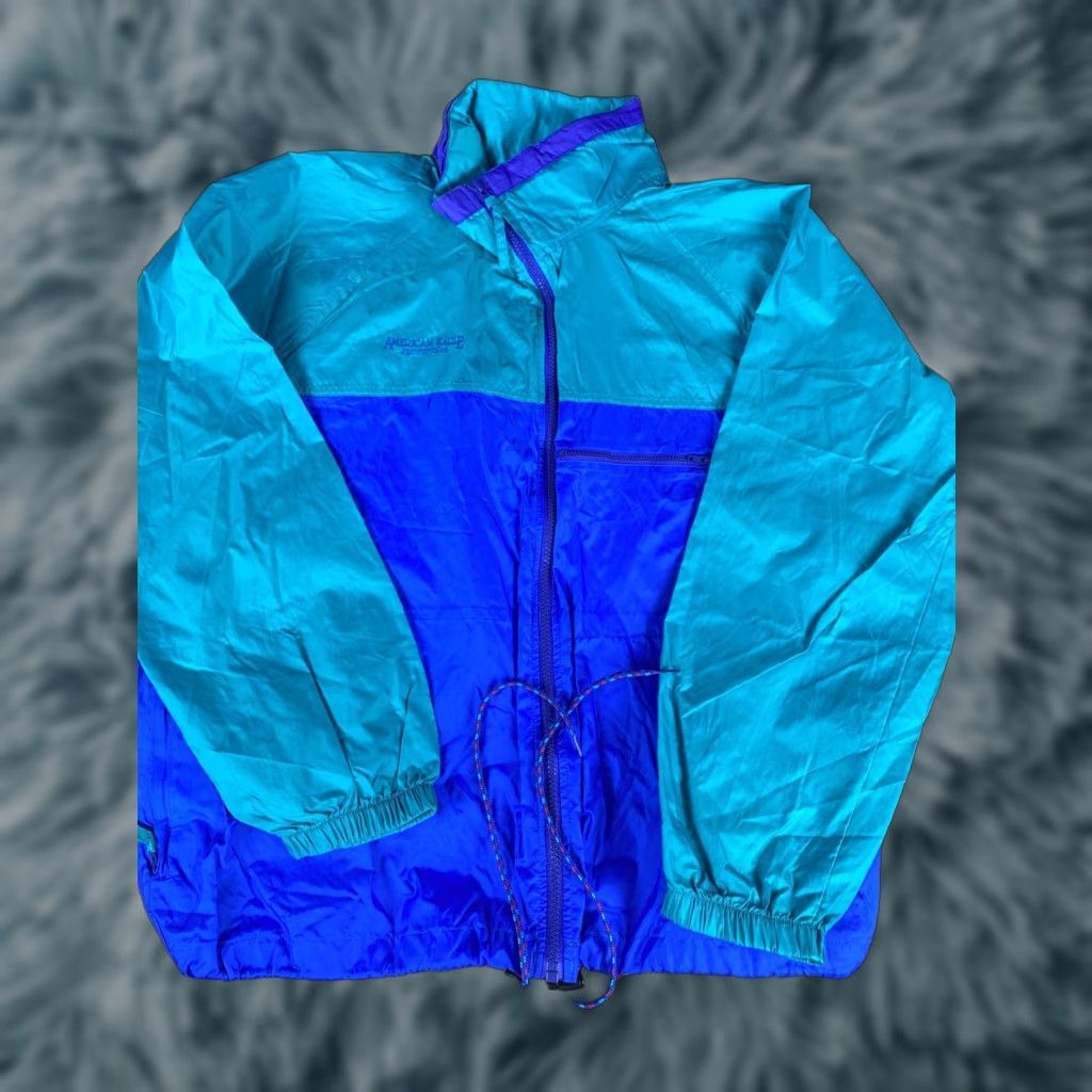 American Eagle Outfitters VINTAGE American Eagle Outfitters Windbreaker Jacket L 90s Aqua Men's Blue Size US L / EU 52-54 / 3 - 1 Thumbnail