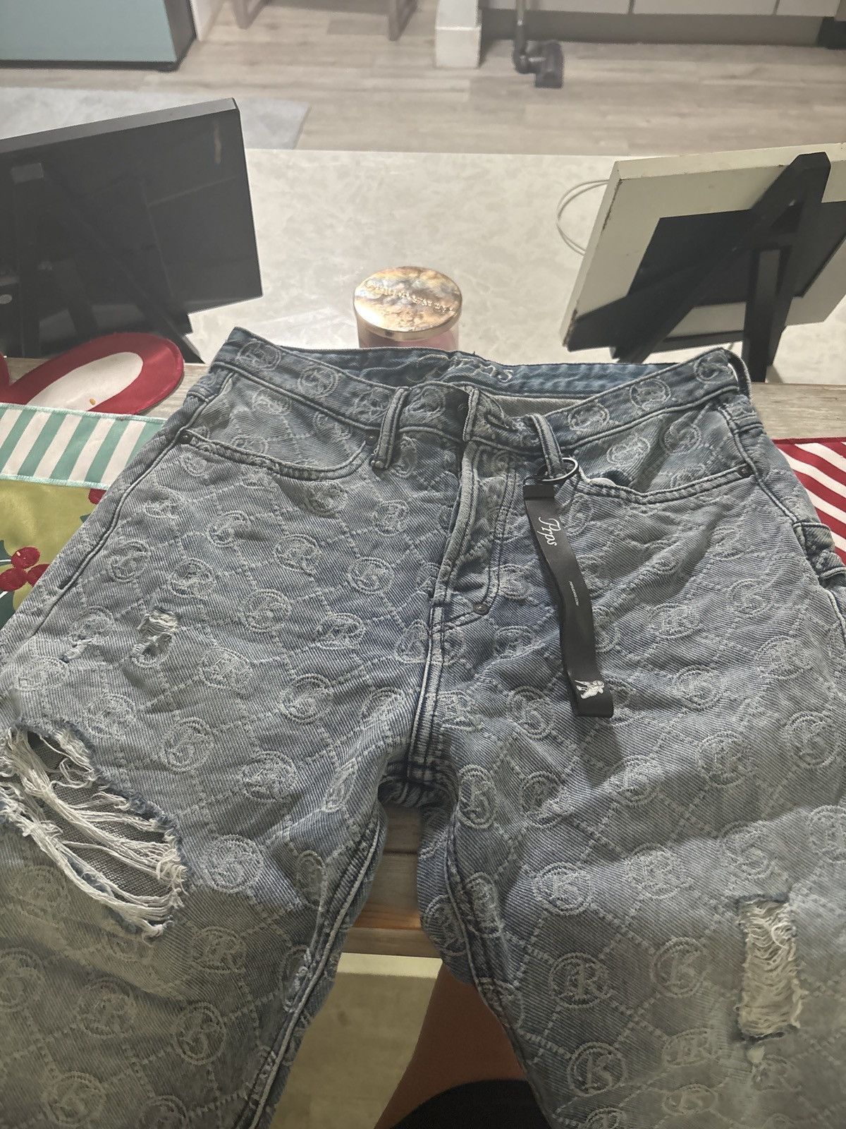 Prps PRPS Monogram Distressed Denim Jeans - Premium Japanese Selv Size US 30 / EU 46 - 6 Thumbnail