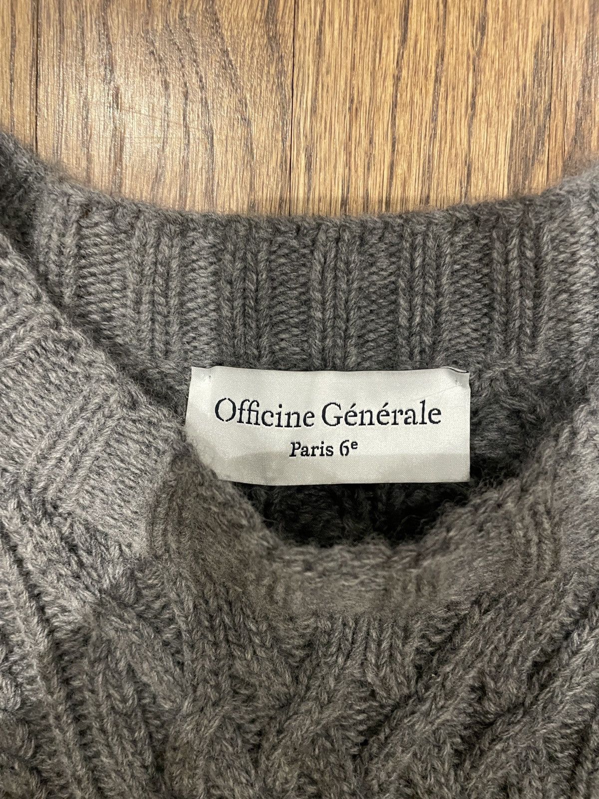 Officine Generale Officine Générale mens heavy cable knit sweater Grey Medium Size US M / EU 48-50 / 2 - 5 Thumbnail