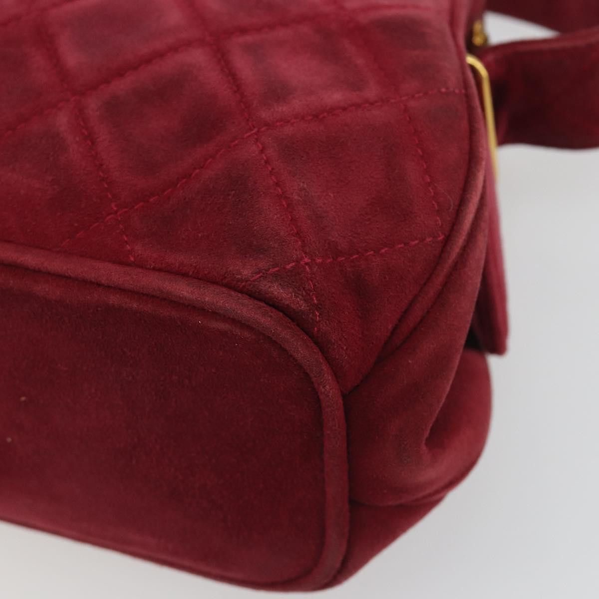 Chanel CHANEL Matelasse Hand Bag Suede Red Gold CC Auth 197450A - Size ONE SIZE - 15 Thumbnail