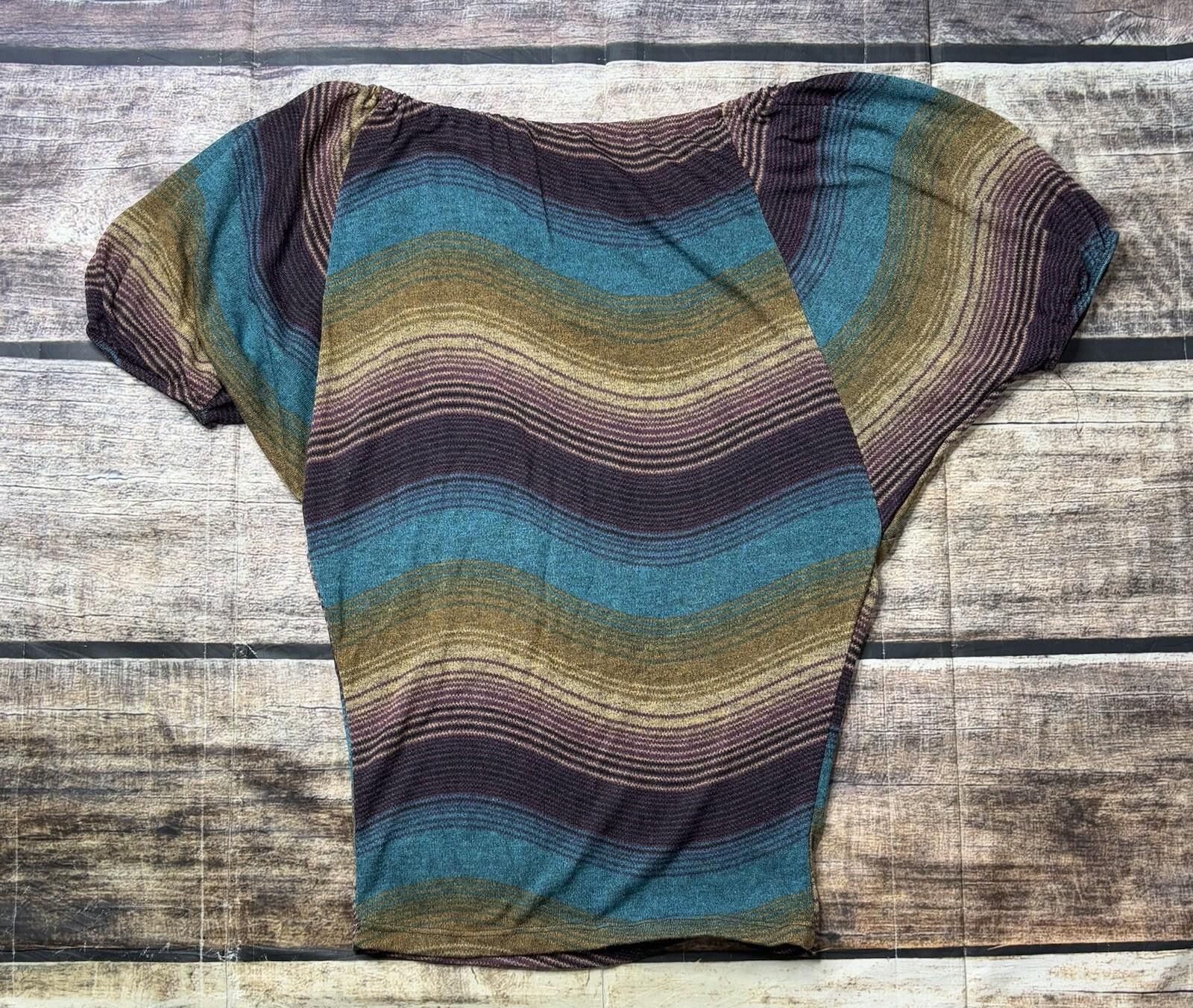 MCM VTG MCM Top Women's Medium Colorblock Striped Puff Size M / US 6-8 / IT 42-44 - 3 Thumbnail