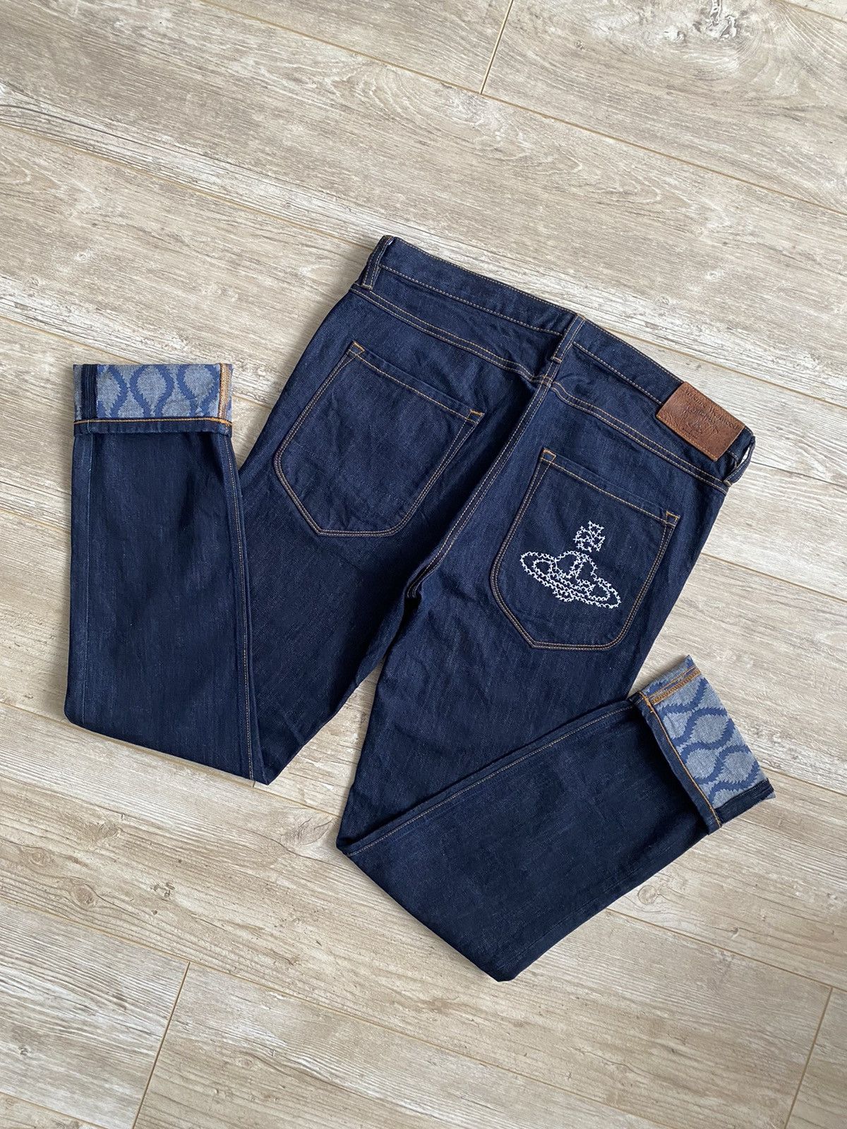 Designer × Vivienne Westwood Rare💙Vivienne Westwood Aglomania Big Logo Denim Pants Size US 32 / EU 48 - 17 Thumbnail