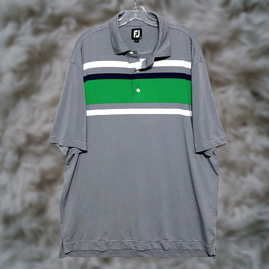 Footjoy FootJoy Polo Shirt Mens XL Green Colorblock Short Sleeve Golf Performance All Seasons Stretch Size US XL / EU 56 / 4 - 1 Thumbnail
