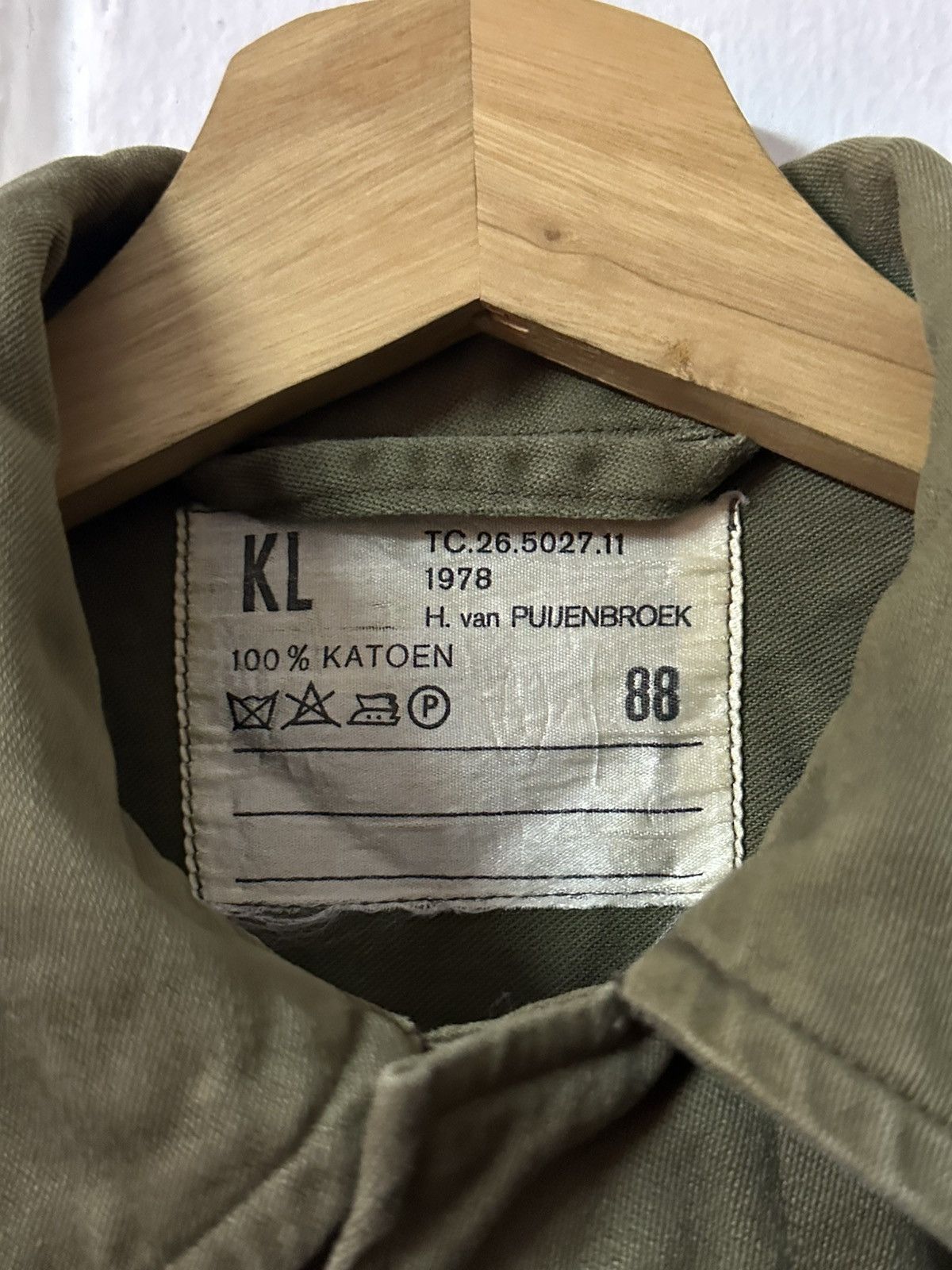 Vintage 1978 Dutch Military Green Jacket H. Van Puijenbroek Size US M / EU 48-50 / 2 - 3 Thumbnail