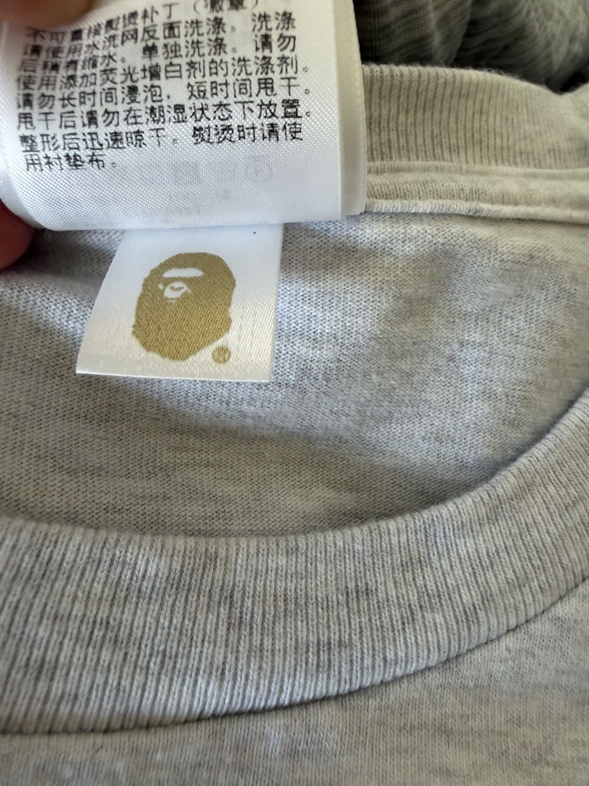 Bape Gray Bape Longsleeve size large Size US L / EU 52-54 / 3 - 3 Thumbnail