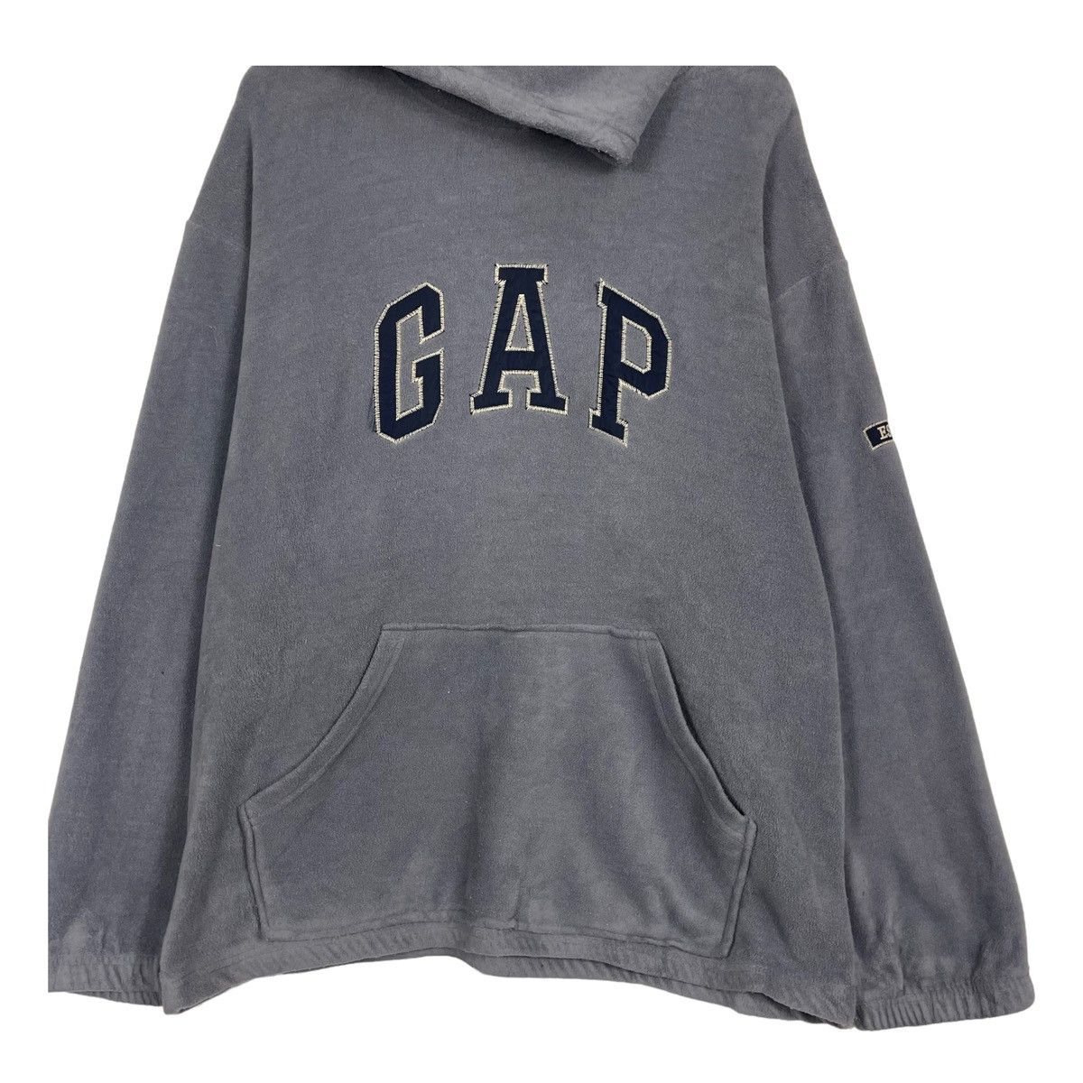 Gap × Vintage 💥90s GAP FLEECE PULLOVER BIG LOGO HOODIE SWEATER Size US L / EU 52-54 / 3 - 5 Thumbnail