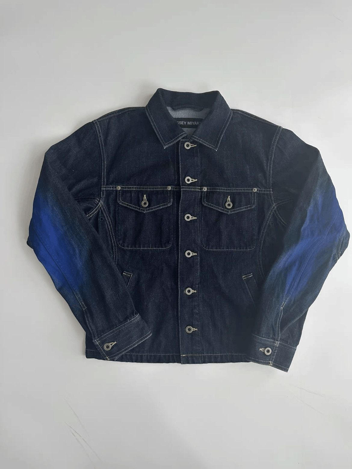 Issey Miyake Sz 3 Issey Miyake 05SS Kakko Denim Jacket-2508 Size US L / EU 52-54 / 3 - 1 Thumbnail