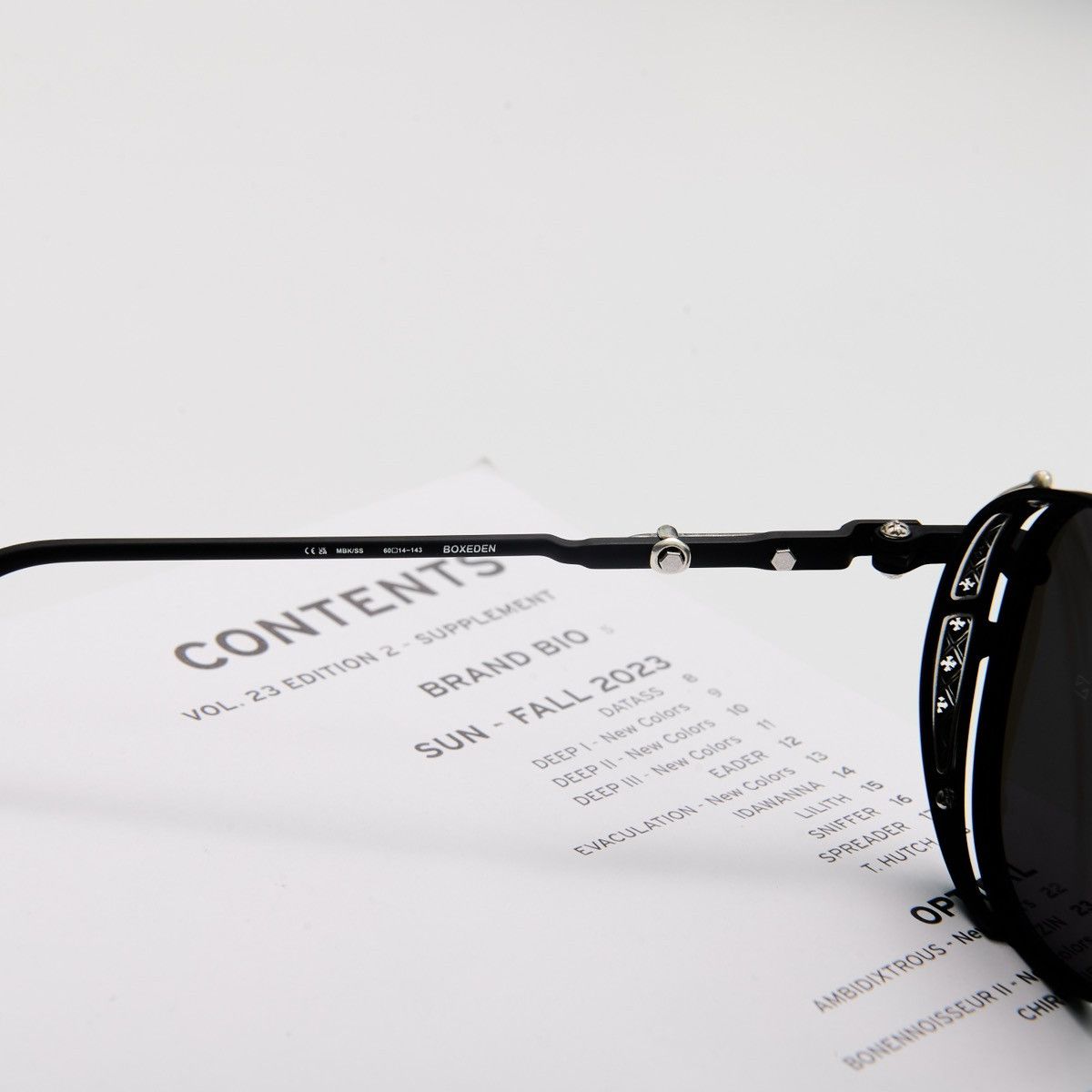 Chrome Hearts CHROME HEARTS BOXEDEN MATTE BLACK/ SHINY SILVER SUNGLASSES Size ONE SIZE - 5 Thumbnail