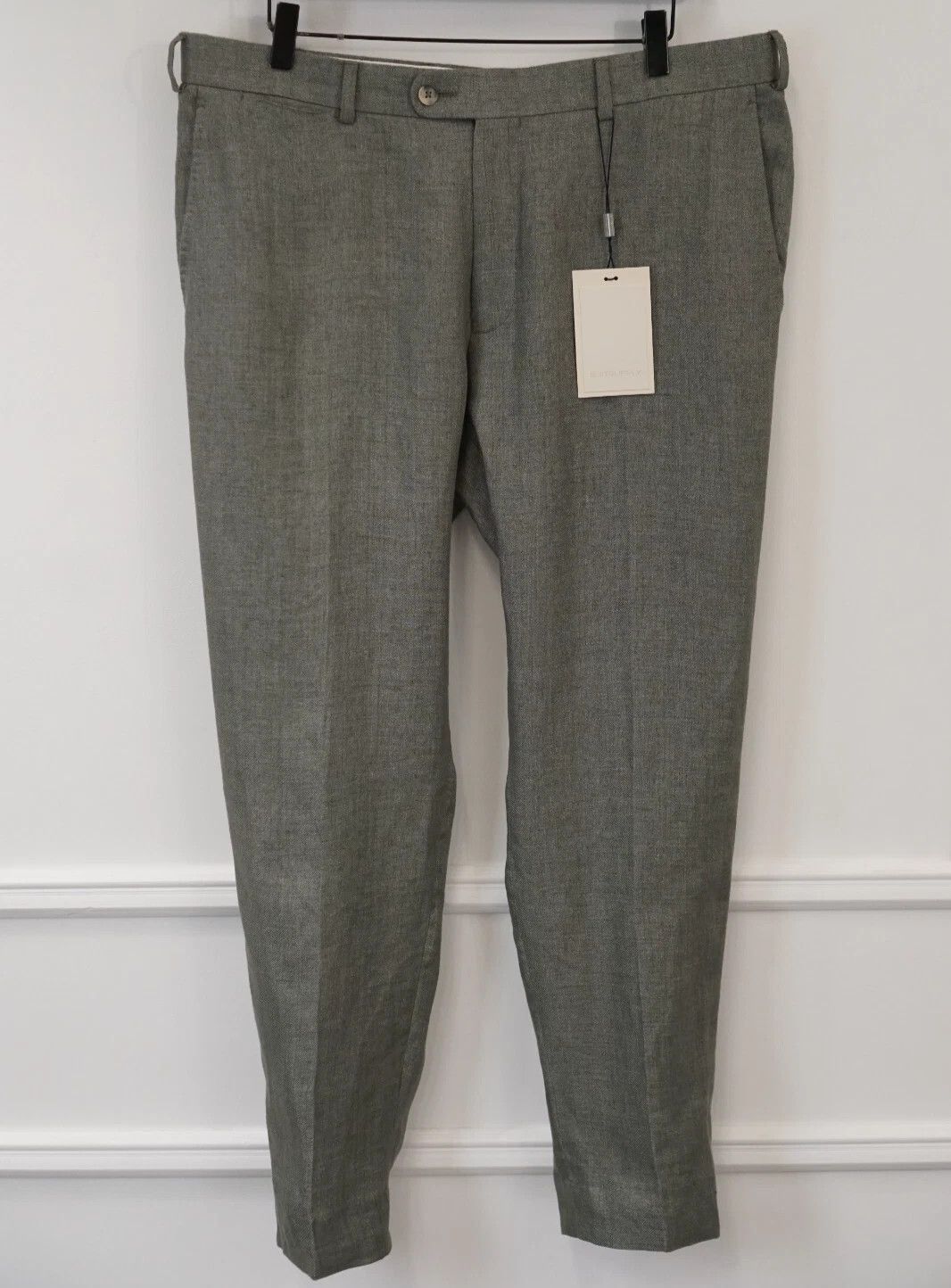 Suitsupply Men Suitsupply Trousers 100% Linen Green Soho UK/US38S Size 38S - 1 Thumbnail