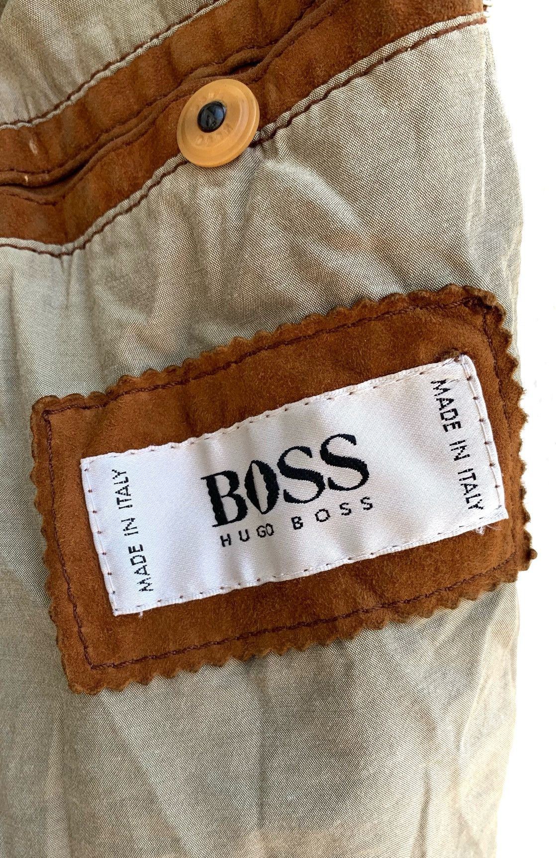 Hugo Boss Vintage Leather Suede Bombers Jacket By Hugo Boss Size US L / EU 52-54 / 3 - 12 Thumbnail