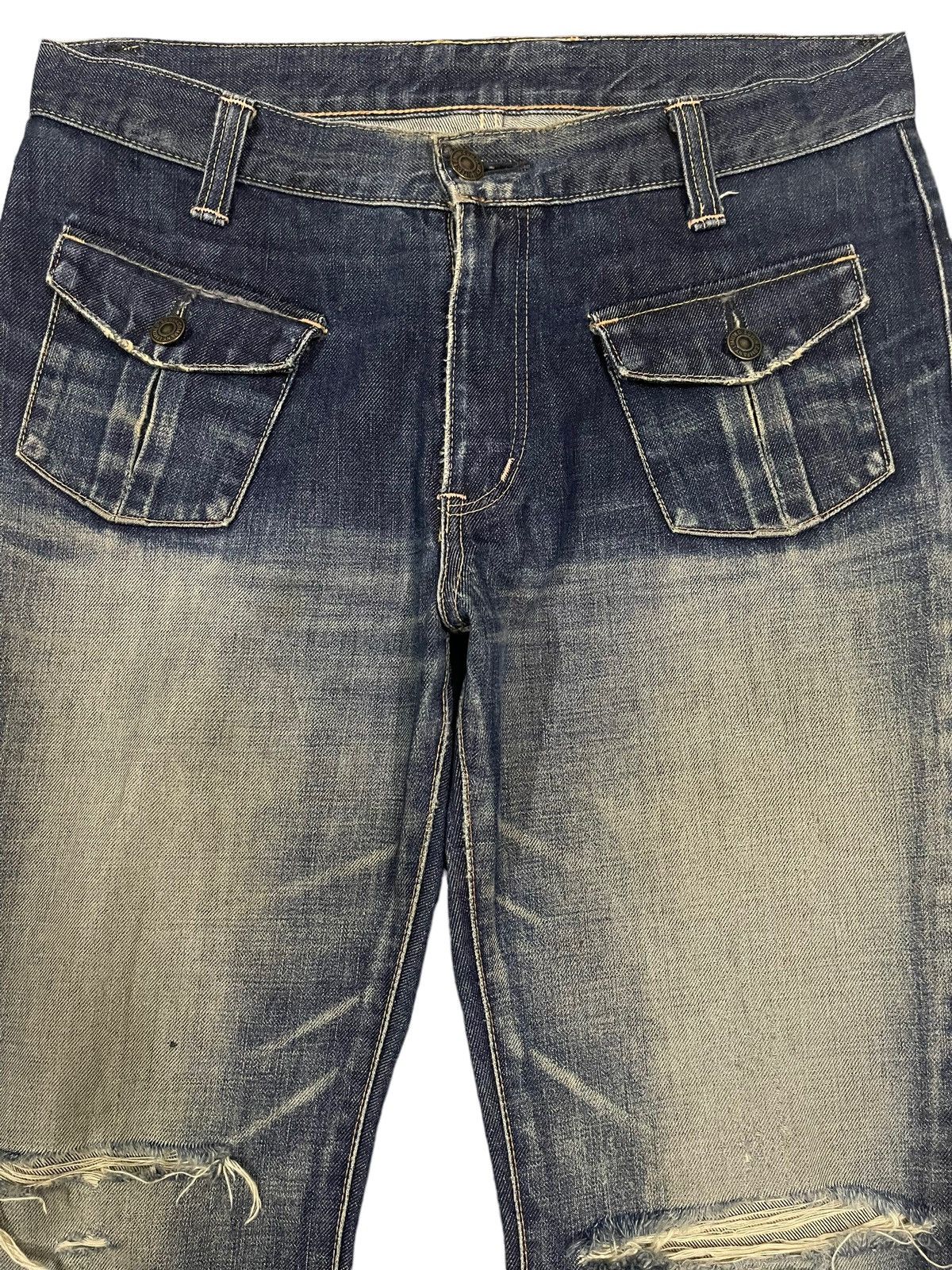 Edwin Vintage Edwin Bush Pant Distressed Bell Bottom Flare Jeans Size US 32 / EU 48 - 3 Thumbnail